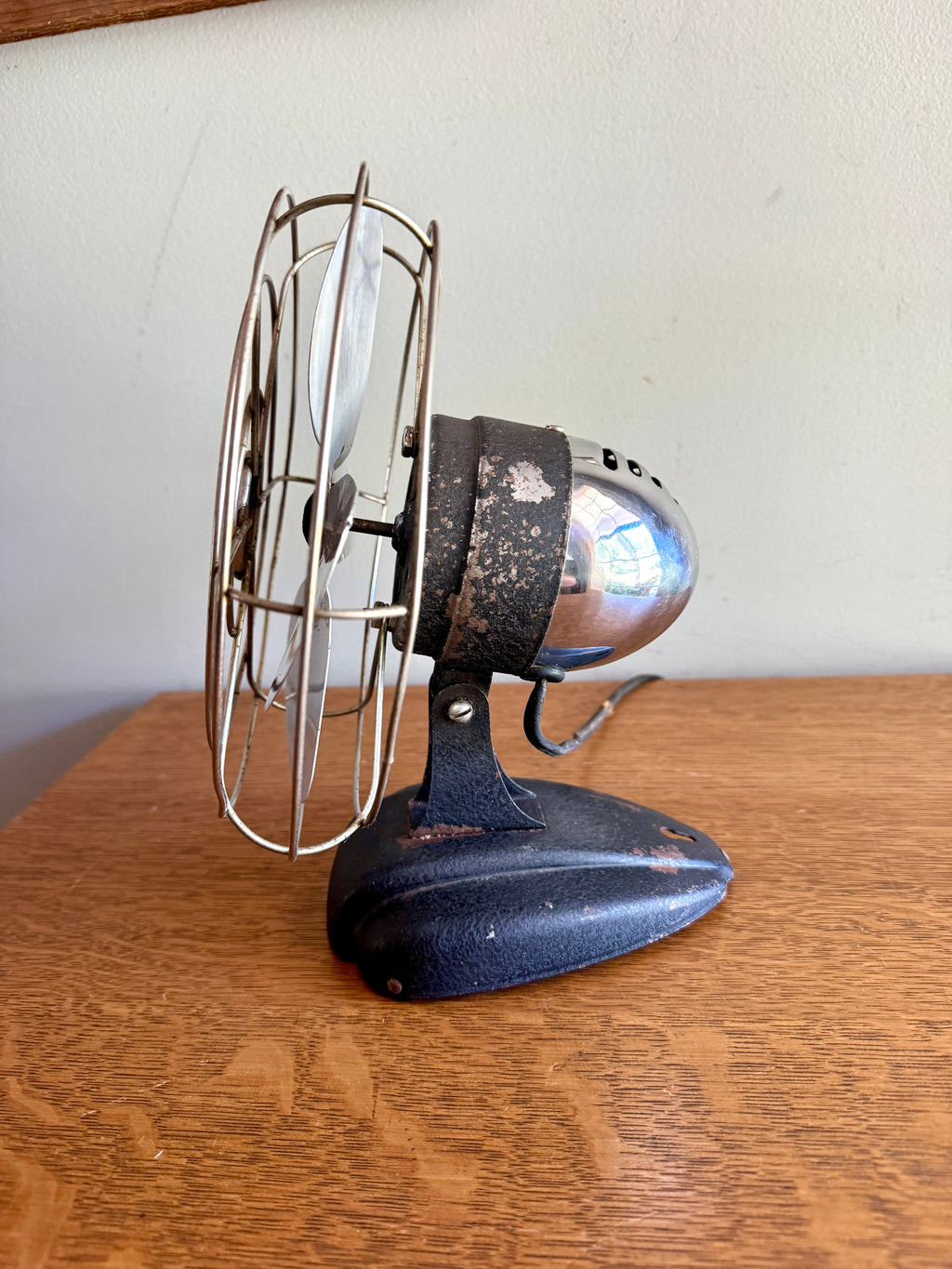 Vtg Bersted MFG Co. ZERO Model 1250R Fan ~ Working Single Speed Chrome Fan