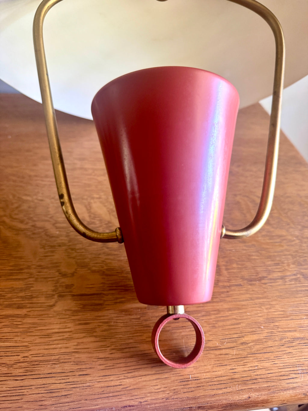 MCM Metal Ceiling Light ~ 1950's MCM Pendant Lamp