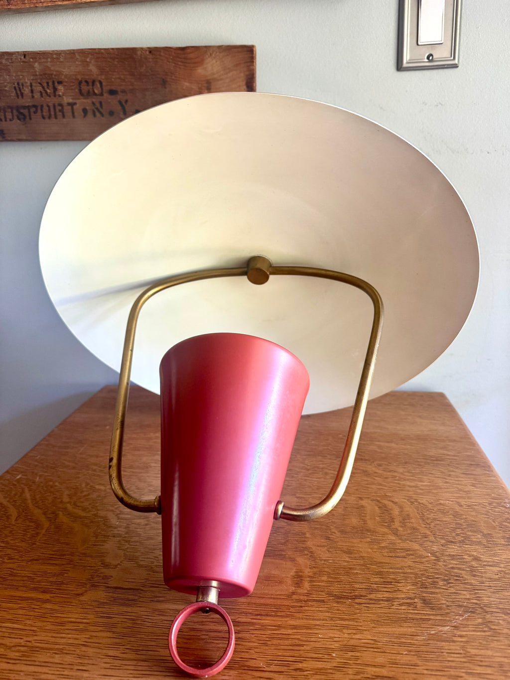 MCM Metal Ceiling Light ~ 1950's MCM Pendant Lamp