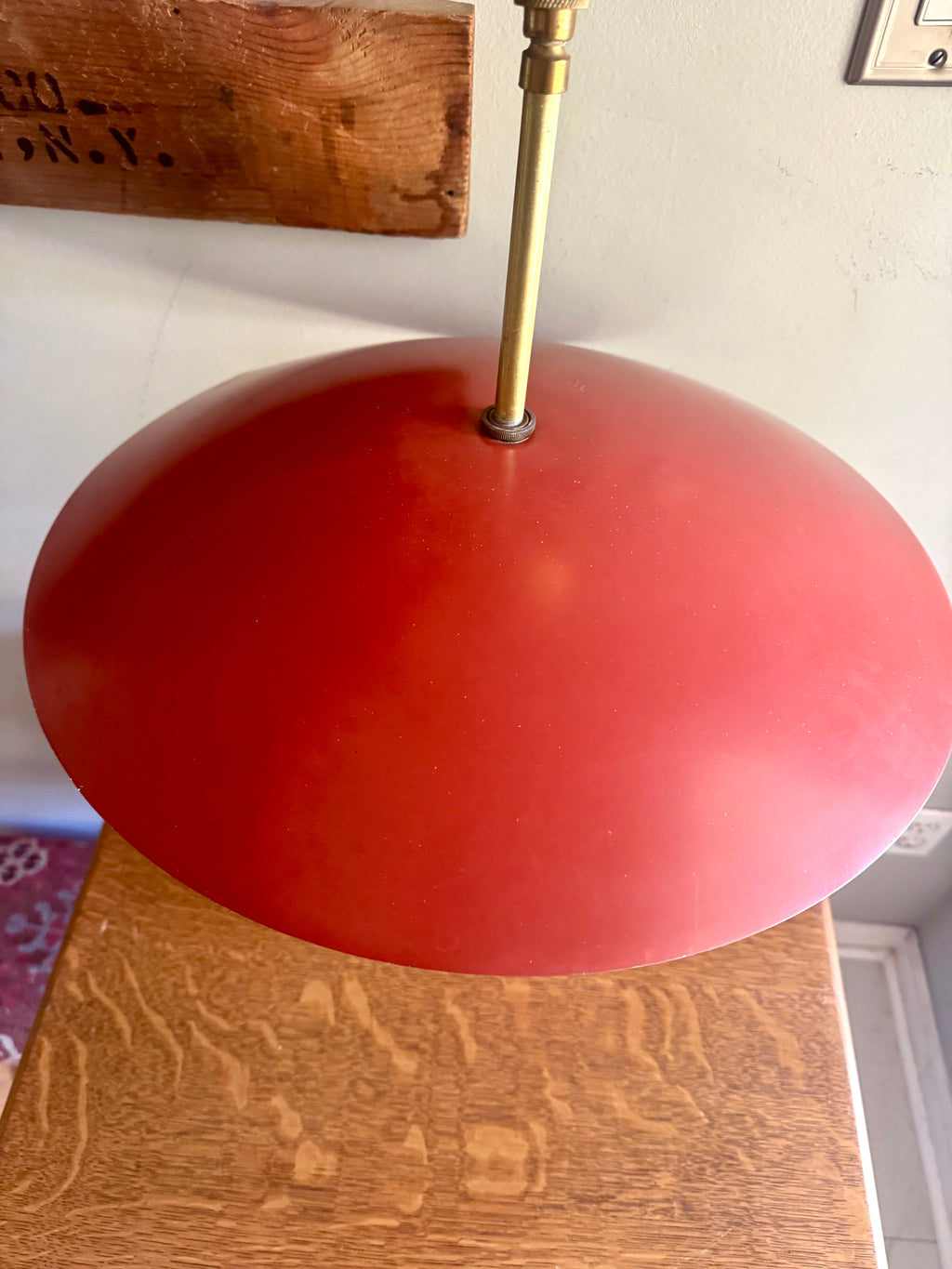 MCM Metal Ceiling Light ~ 1950's MCM Pendant Lamp