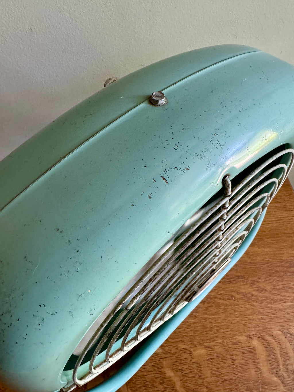 Vintage Aqua Blue Eastern Electric Table Fan | Turquoise Lasko Electric Table Fan | MCM Table Fan| Rustic Tilting Single Speed Electric Fan