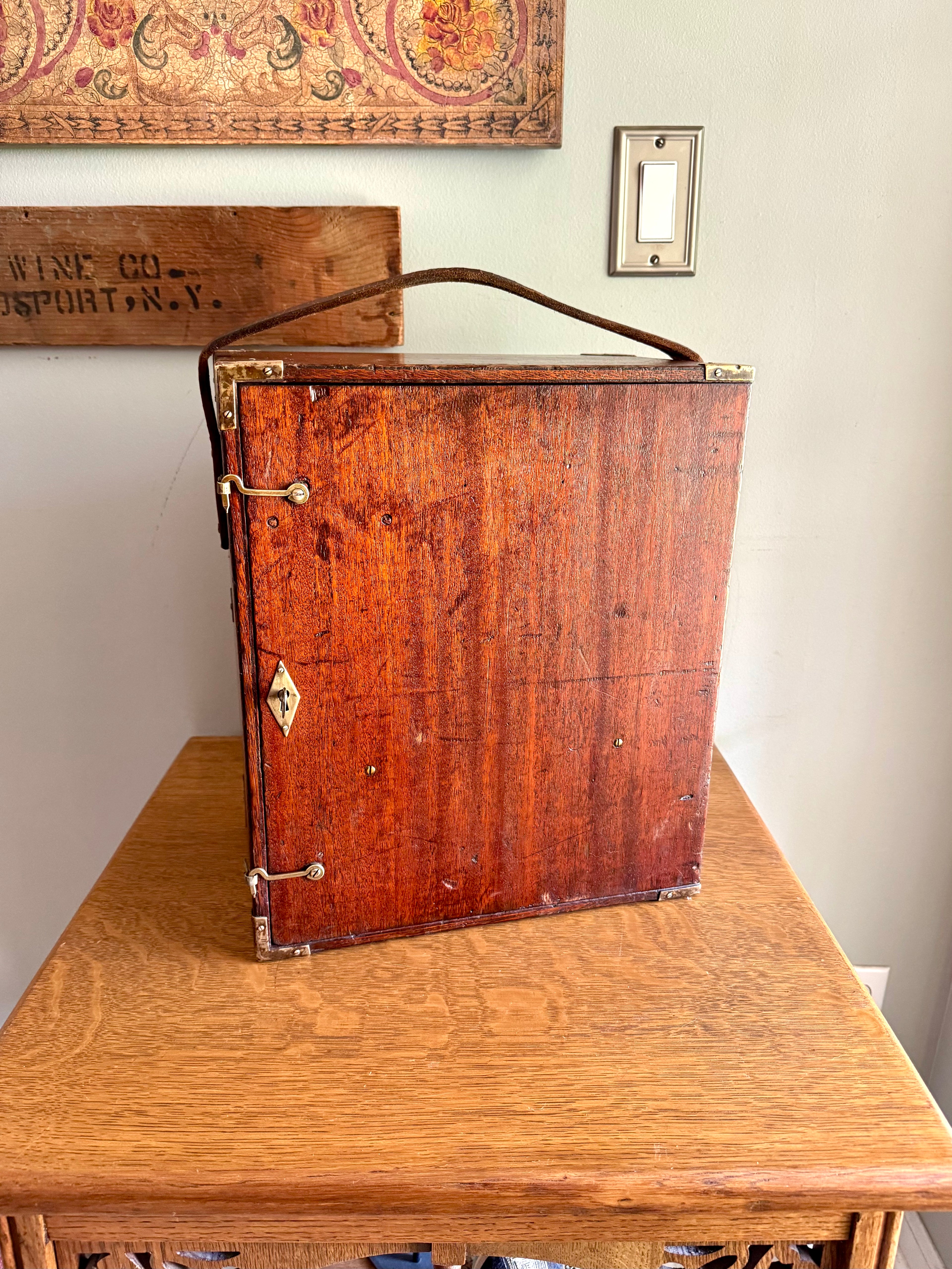Vintage Wood Keuffel & Esser Box | Wooden Survey Transit Box | Wood Dovetailed Carrying Box  | Antique Wooden Box | Wood Storage Box