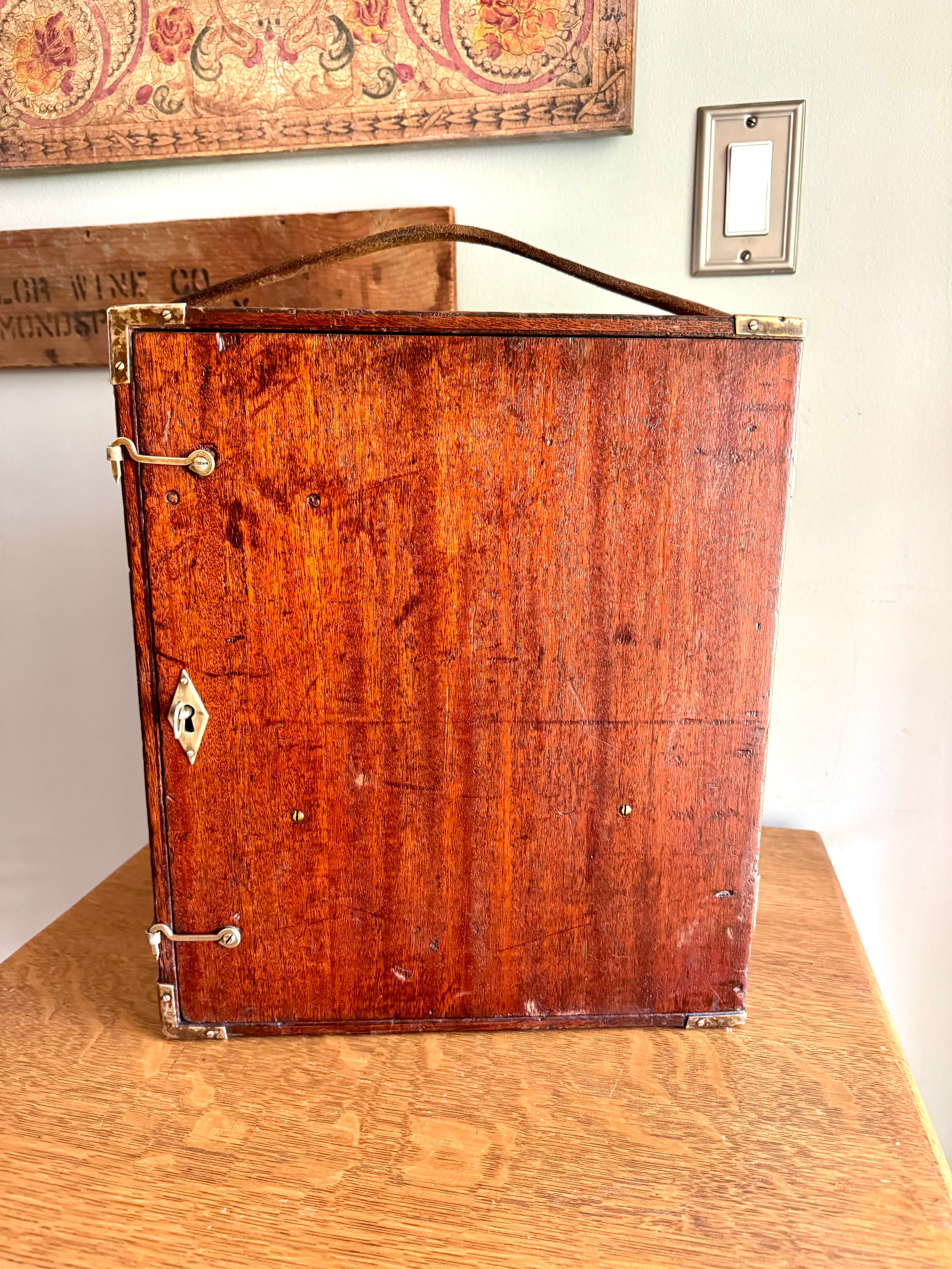 Vintage Wood Keuffel & Esser Box | Wooden Survey Transit Box | Wood Dovetailed Carrying Box  | Antique Wooden Box | Wood Storage Box