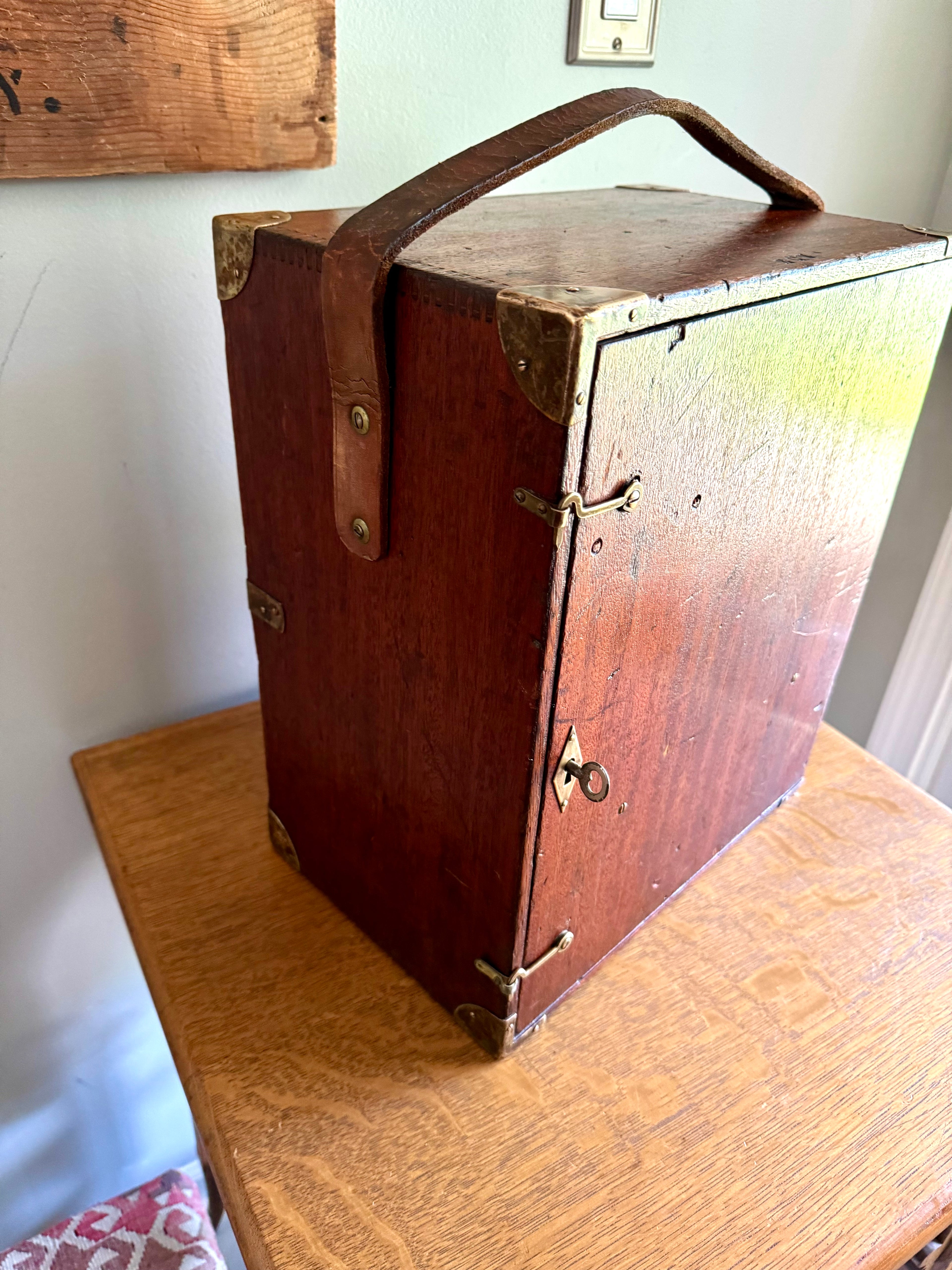 Vintage Wood Keuffel & Esser Box | Wooden Survey Transit Box | Wood Dovetailed Carrying Box  | Antique Wooden Box | Wood Storage Box
