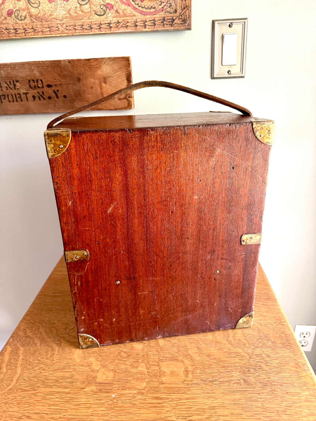 Vintage Wood Keuffel & Esser Box | Wooden Survey Transit Box | Wood Dovetailed Carrying Box  | Antique Wooden Box | Wood Storage Box