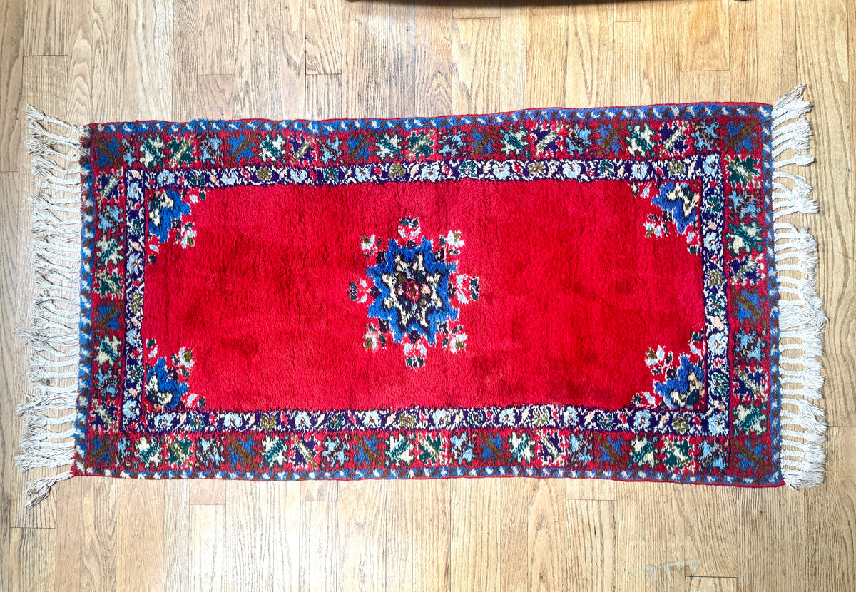 Moroccan Artisanat Rabat Wool Rug ~ Hand Knotted Wool Rug