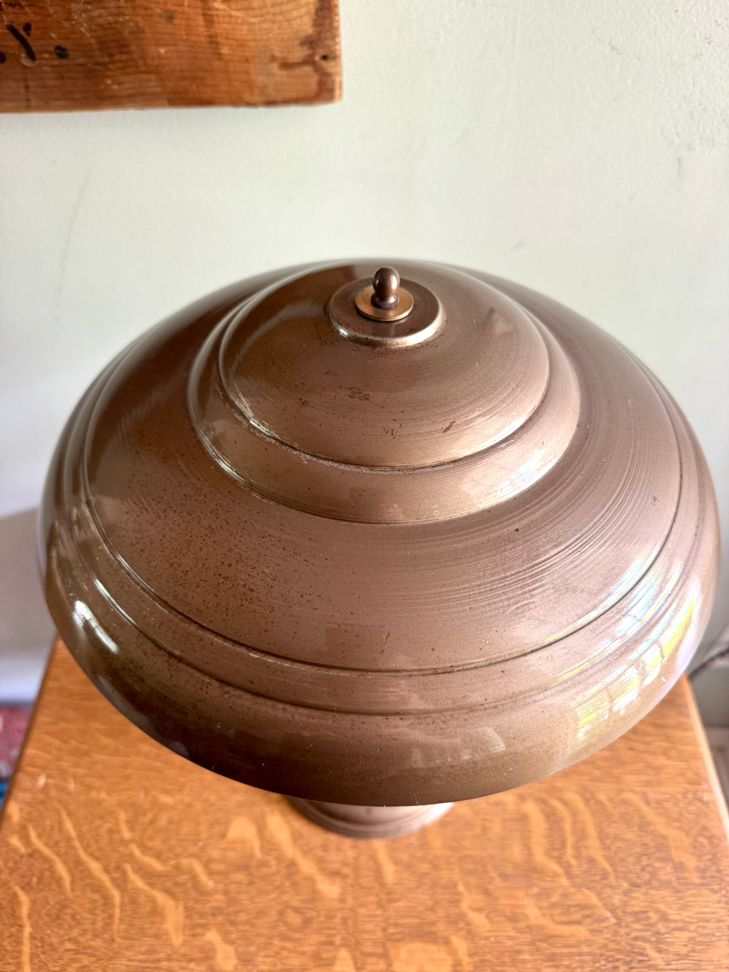 Vintage Art Deco Flying Saucer Metal Desk Lamp ~ Machine Age Metal Desk Lamp