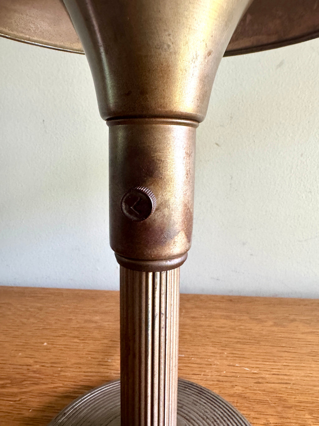 Vintage Art Deco Flying Saucer Metal Desk Lamp ~ Smaller Machine Age Metal Desk Lamp