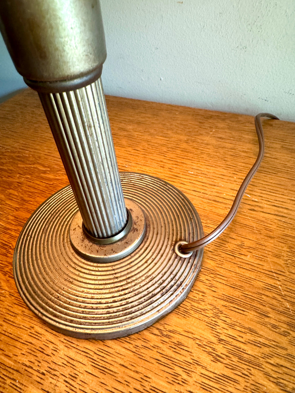 Vintage Art Deco Flying Saucer Metal Desk Lamp ~ Smaller Machine Age Metal Desk Lamp