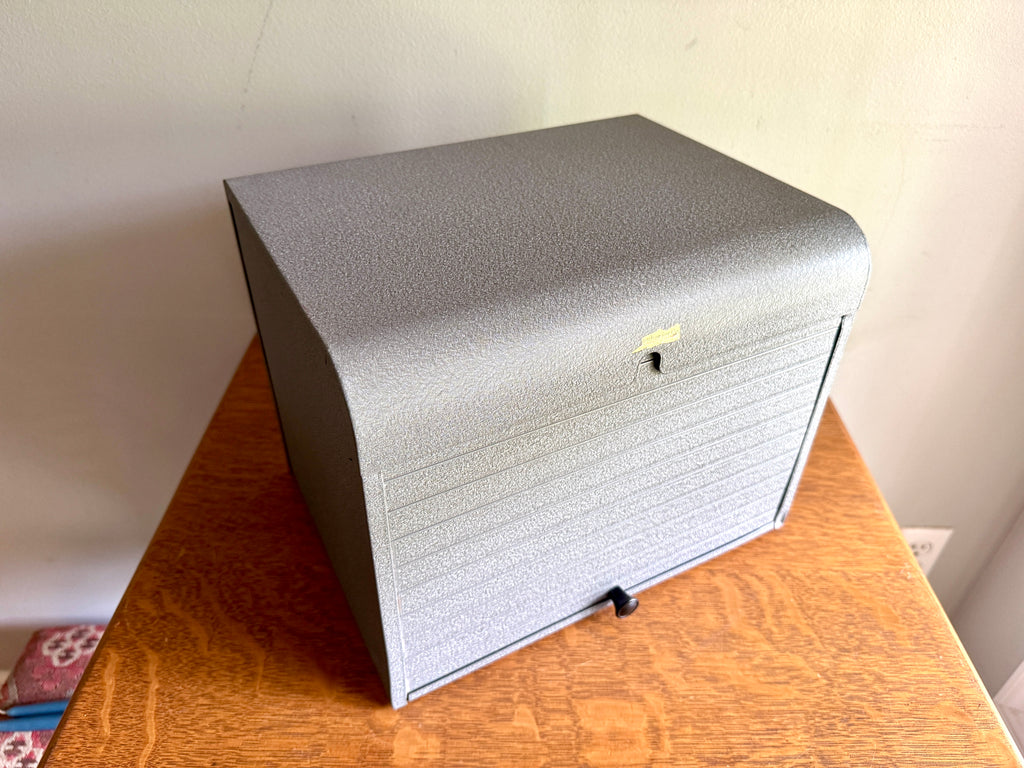 Vintage Brumberger Roll-Top Metal File Cabinet ~ Metal Roll Top Dark Room Photo Paper Safe Cabinet Organizer