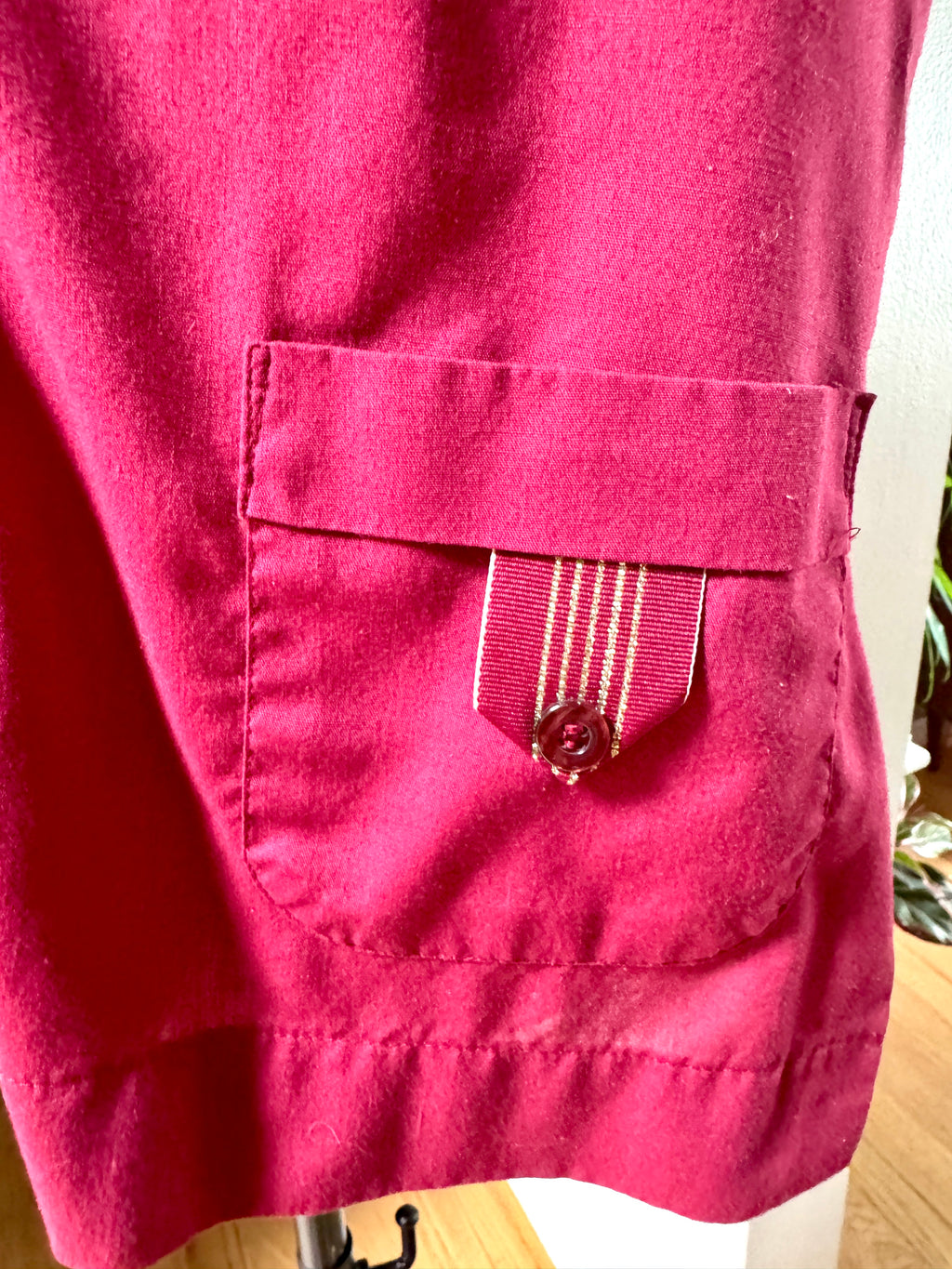 1970's King Louie Maroon Bowling Shirt With Patches ~ Betty's Bowling Shirt