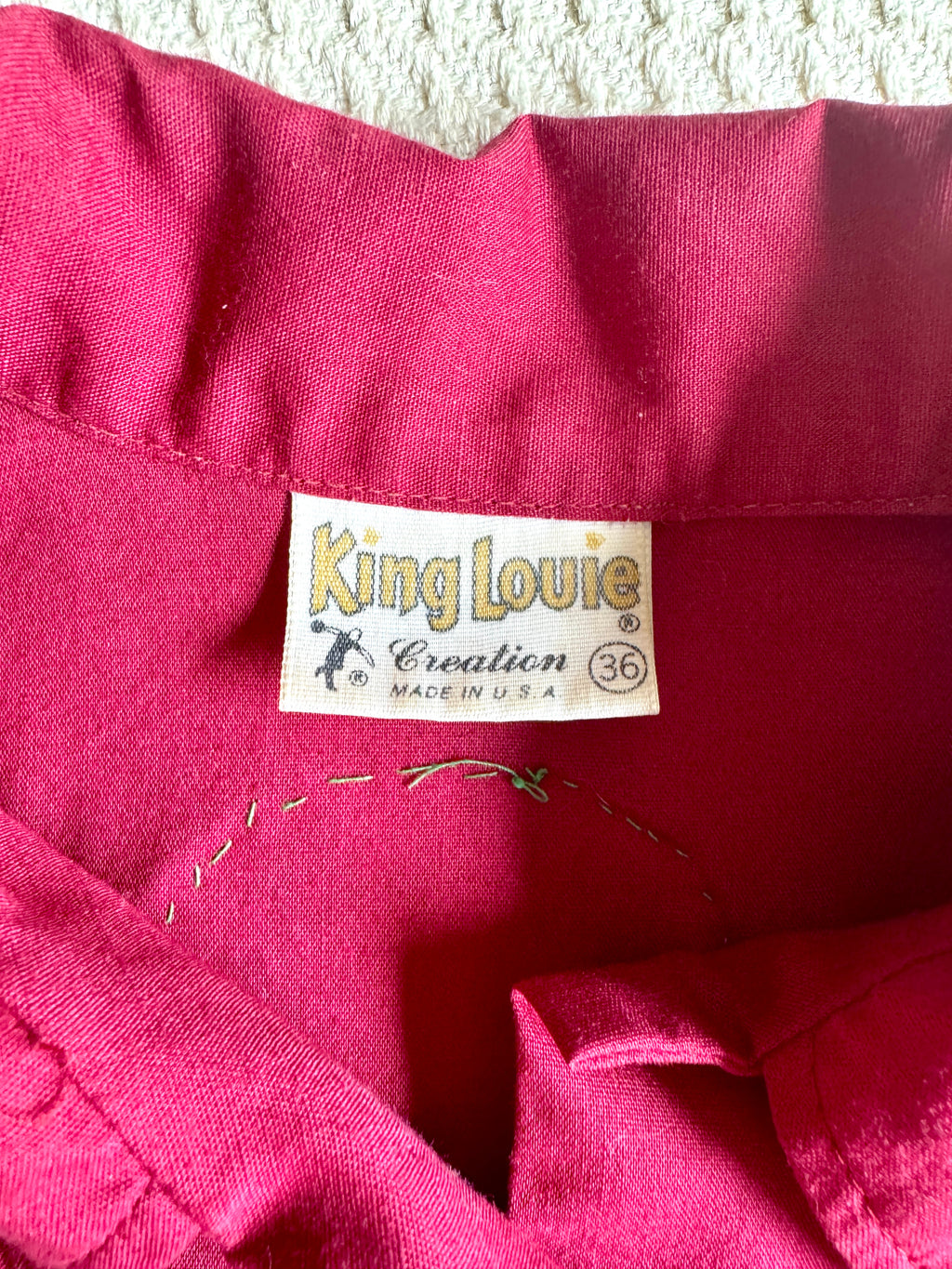 1970's King Louie Maroon Bowling Shirt With Patches ~ Betty's Bowling Shirt