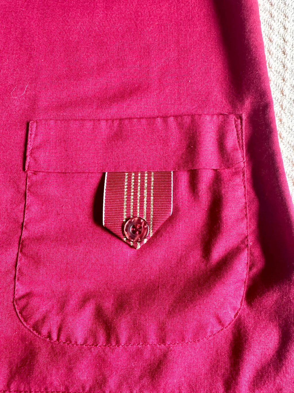 1970's King Louie Maroon Bowling Shirt With Patches ~ Betty's Bowling Shirt