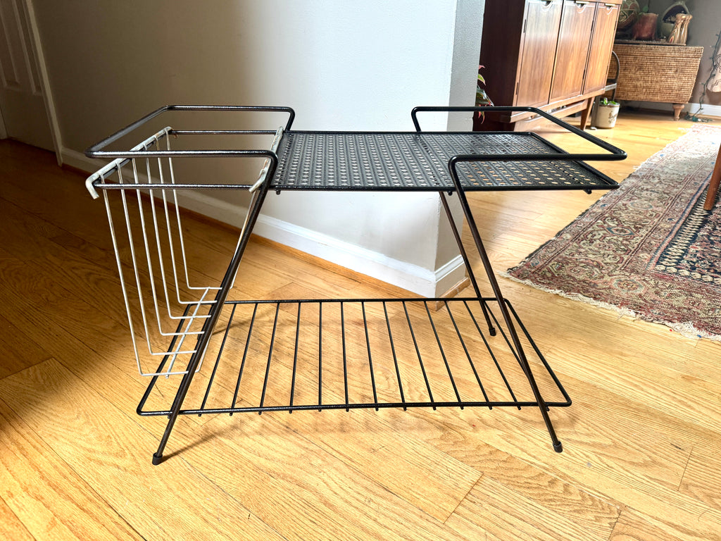 Vintage 1960s Mathieu Mategot Style Mid-Century Modern Magazine Rack Table