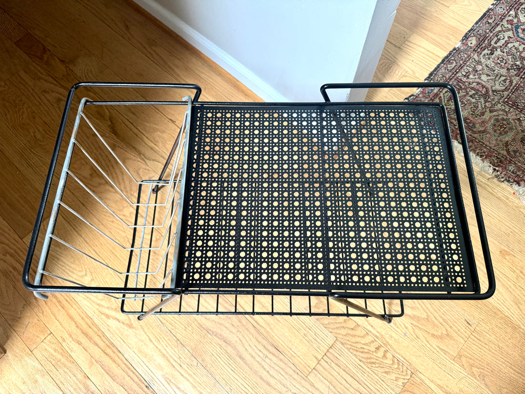 Vintage 1960s Mathieu Mategot Style Mid-Century Modern Magazine Rack Table