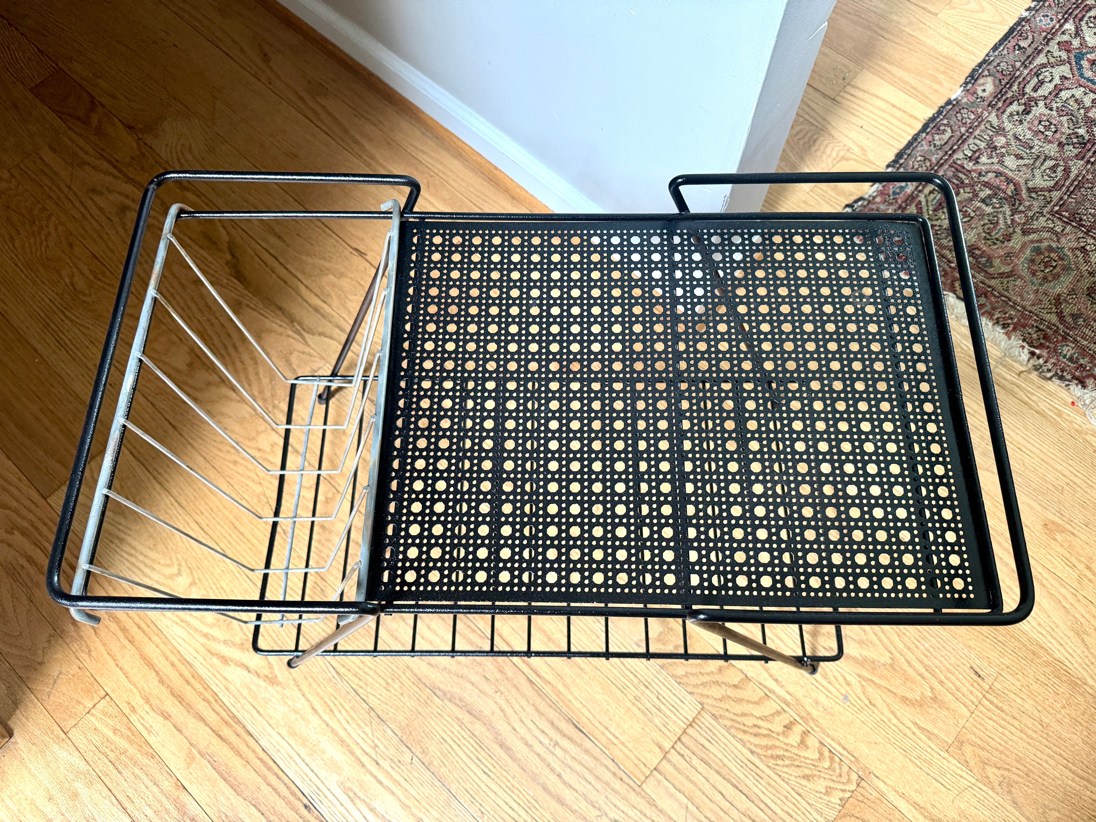 Vintage 1960s Mathieu Mategot Style Mid-Century Modern Magazine Rack Table
