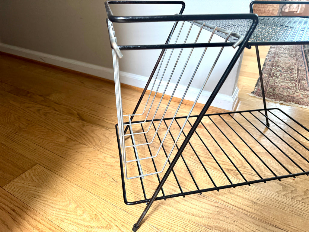 Vintage 1960s Mathieu Mategot Style Mid-Century Modern Magazine Rack Table