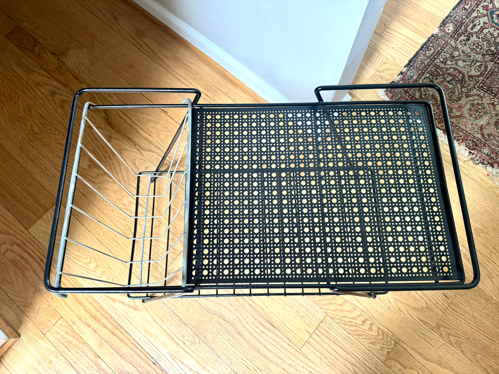 Vintage 1960s Mathieu Mategot Style Mid-Century Modern Magazine Rack Table