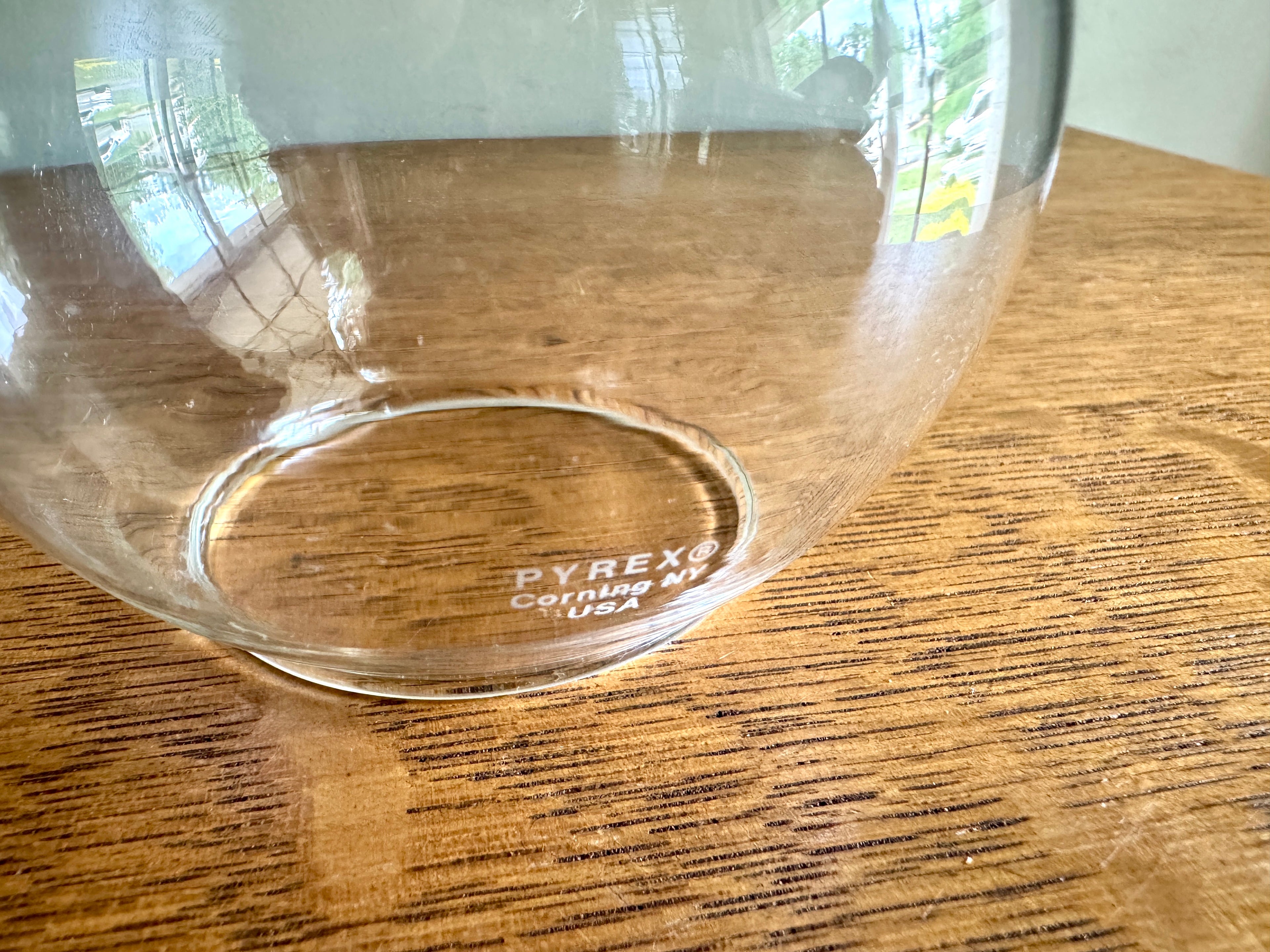 Vintage Pyrex Corning Un-candle ~ 1970's Candle Apple Floating Clear Glass Globe in Org. Box