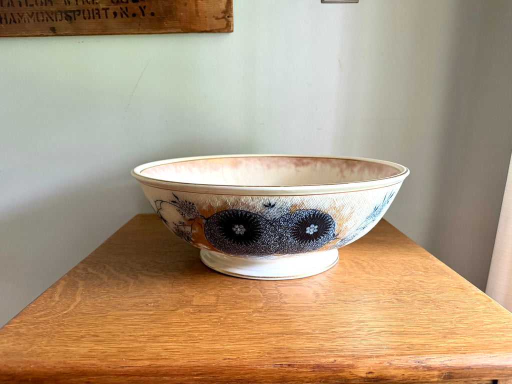 A Doulton Burslem Large Wash Basin | Textured Doulton Burslem Ceramic Basin | Large  English Ceramic Centerpiece Bowl | Large Salad Bowl
