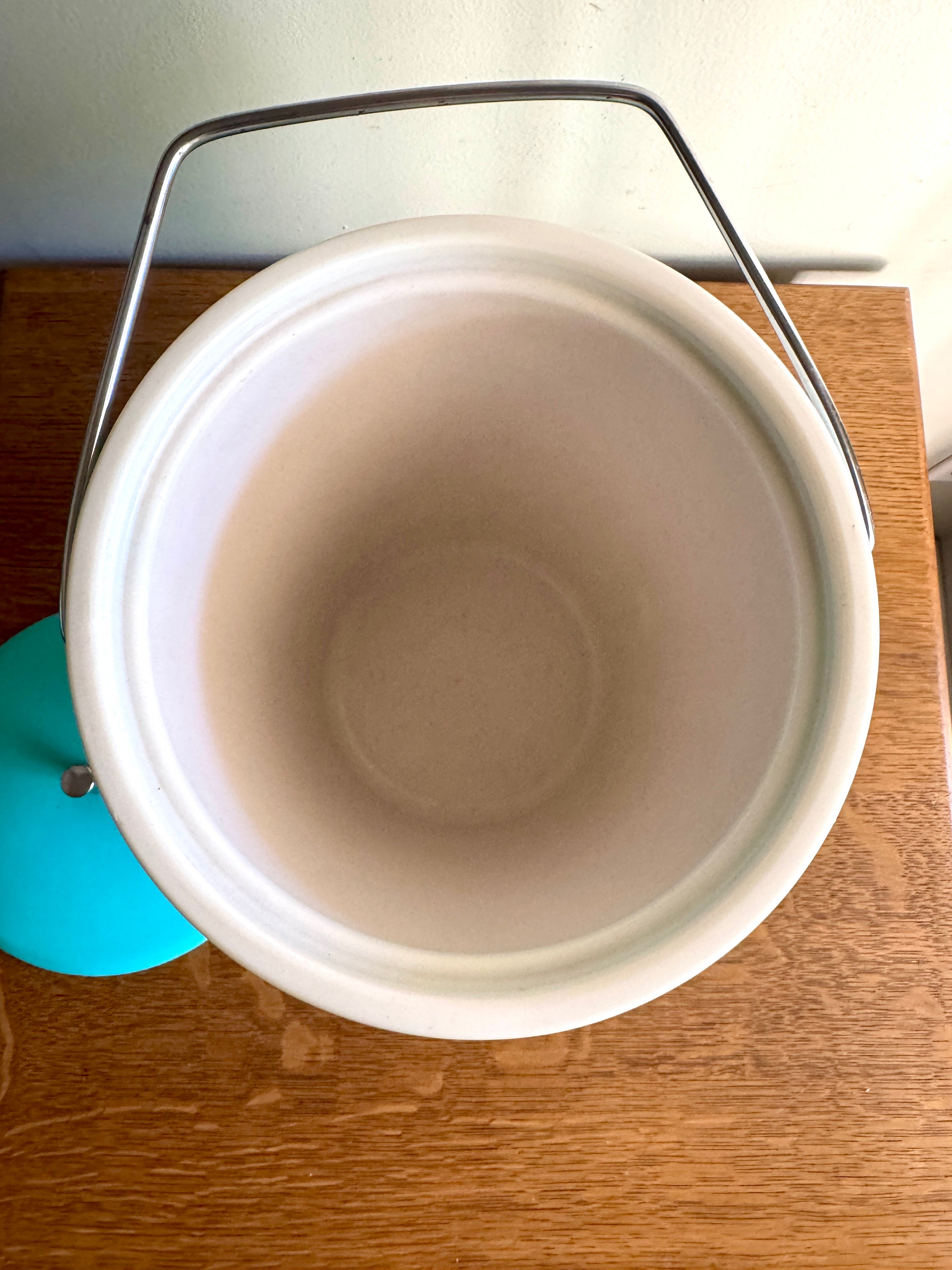 Mid Century Turquoise Ice Bucket by Plas-Tex Atomic Barware ~ MCM Turquoise Ice Bucket