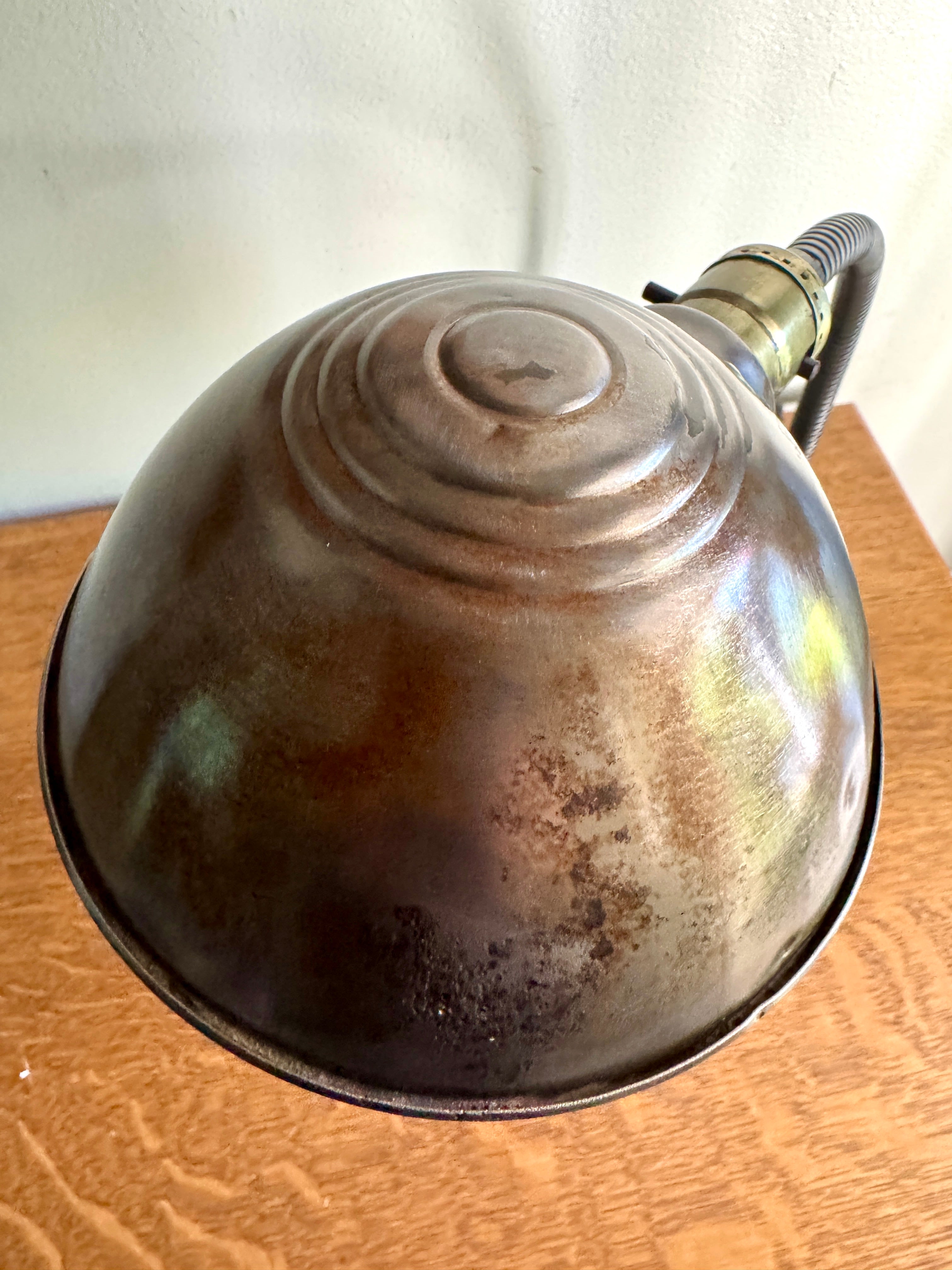 Vintage Raw Metal Goose Neck Lamp | Industrial Adjustable Desk Lamp | Distressed Cast Iron Desk Lamp | Distressed Metal Desk Lamp | Rustic Desk Lamp (Copy)