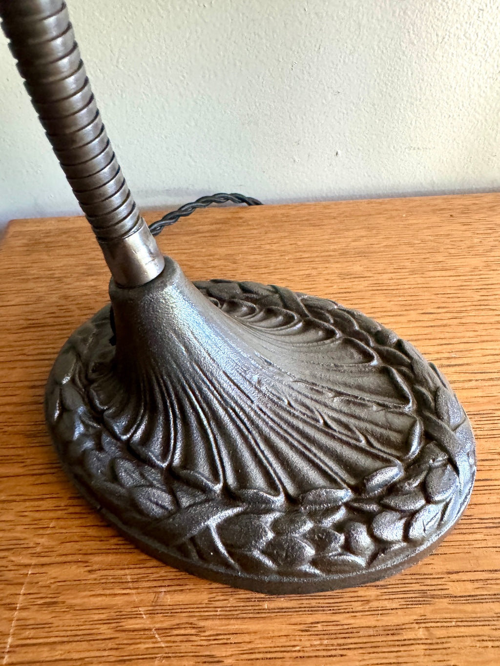 Vintage Raw Metal Goose Neck Lamp | Industrial Adjustable Desk Lamp | Distressed Cast Iron Desk Lamp | Distressed Metal Desk Lamp | Rustic Desk Lamp (Copy)