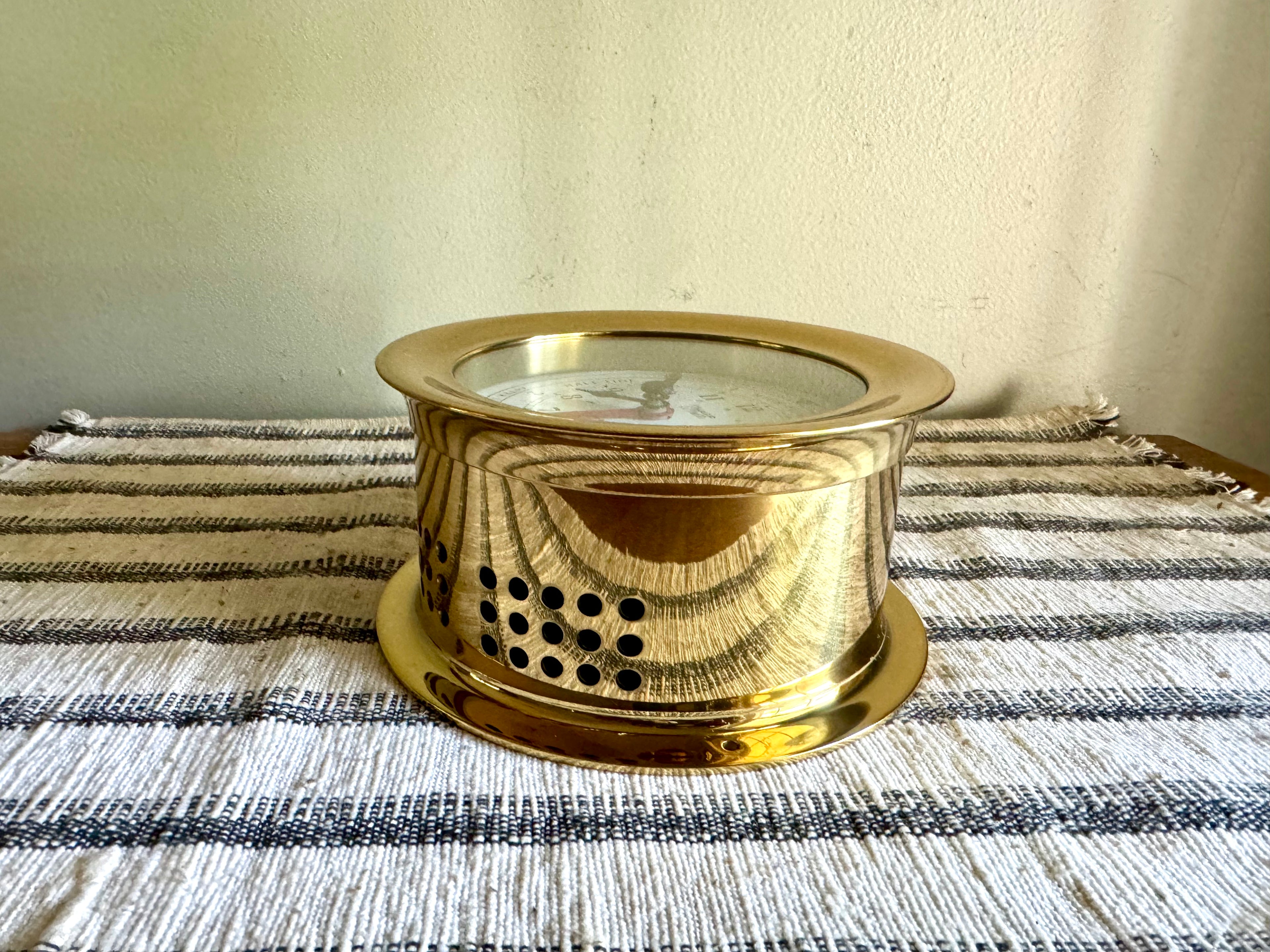 Vintage Weems and Plath Tide Clock | Weems & Plath Time and Tide Clock | Brass Nautical Tide Clock | West German Brass Round Tide Clock