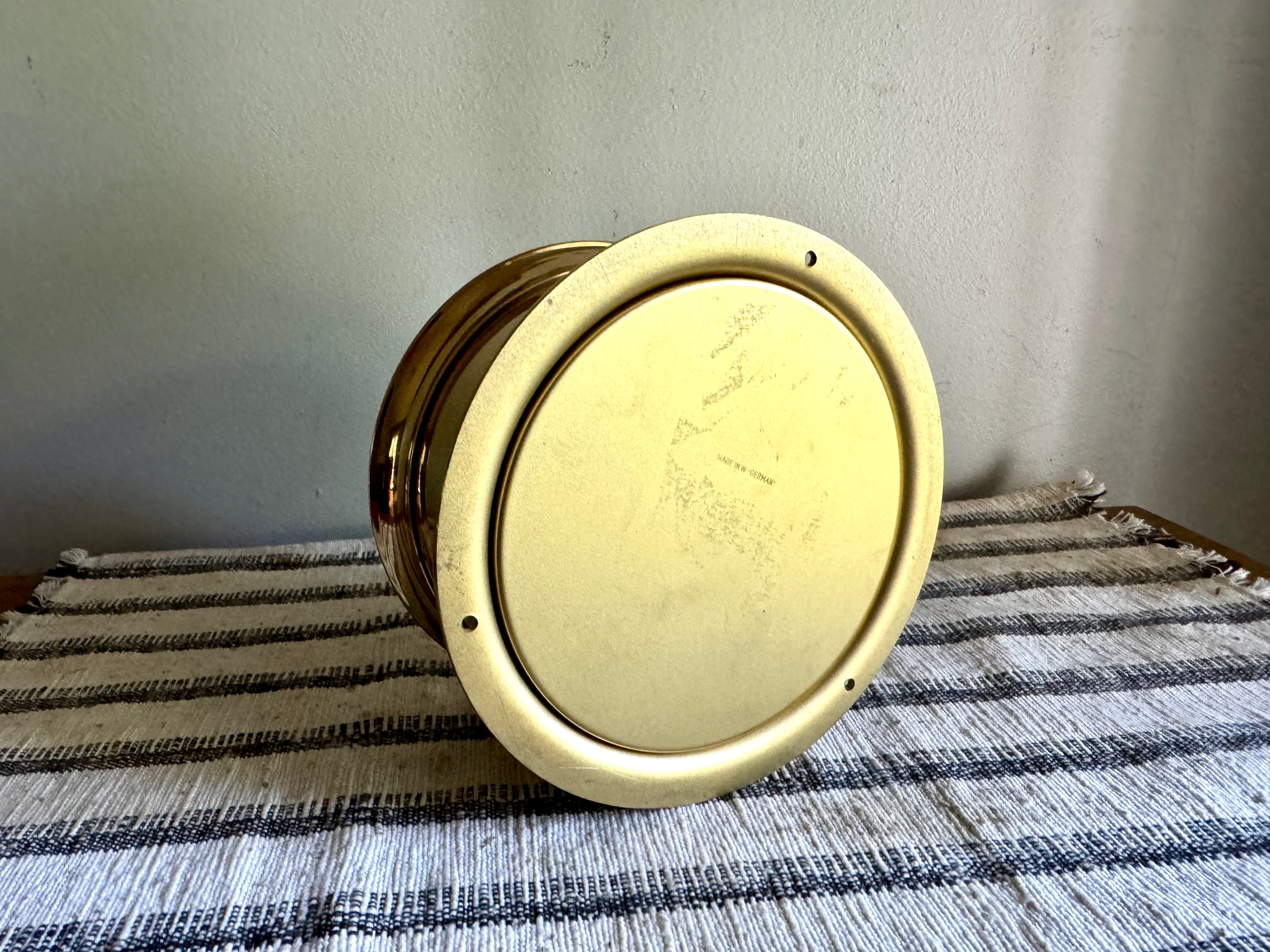 Vintage Weems and Plath Tide Clock | Weems & Plath Time and Tide Clock | Brass Nautical Tide Clock | West German Brass Round Tide Clock