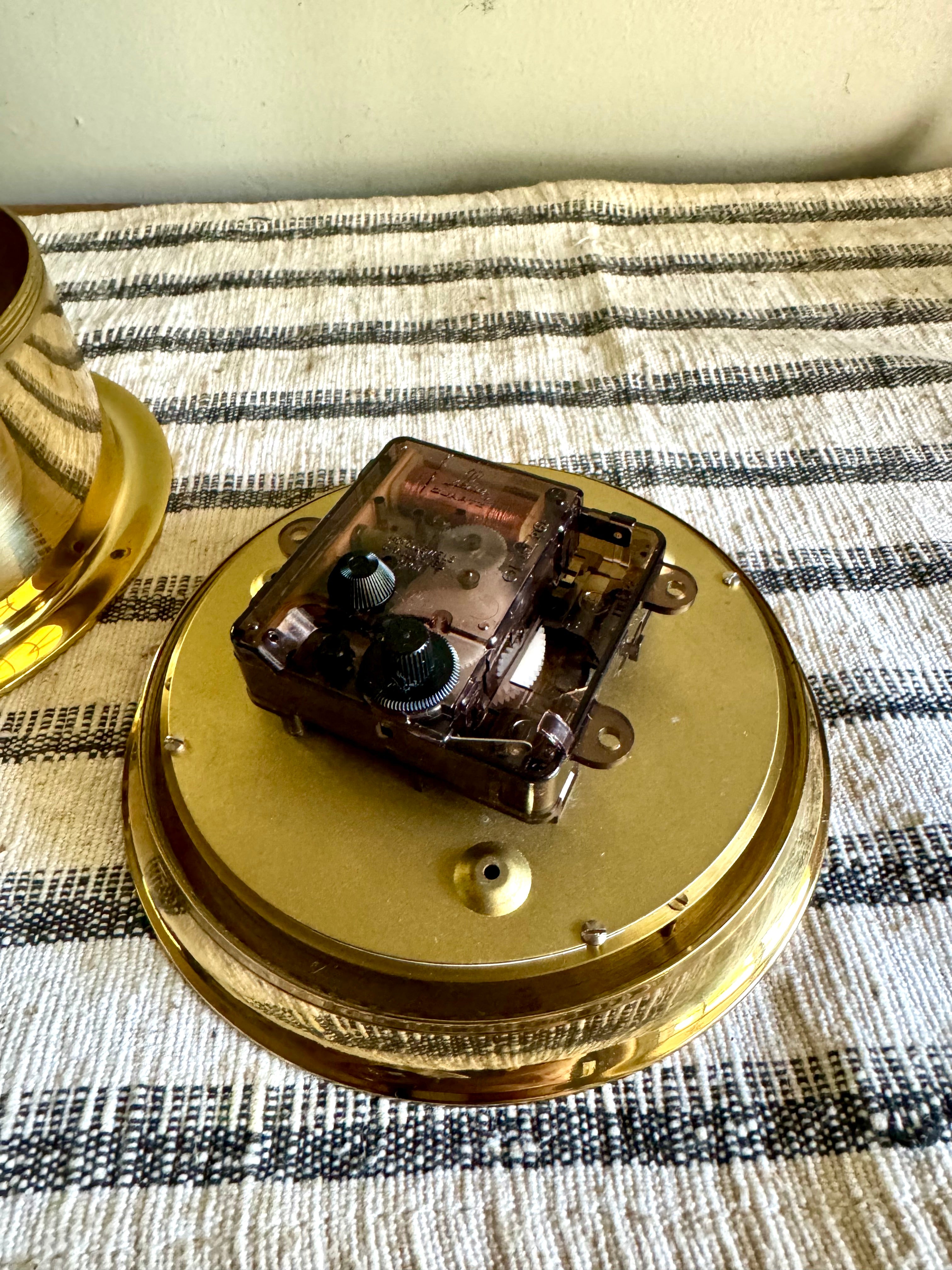 Vintage Weems and Plath Tide Clock | Weems & Plath Time and Tide Clock | Brass Nautical Tide Clock | West German Brass Round Tide Clock