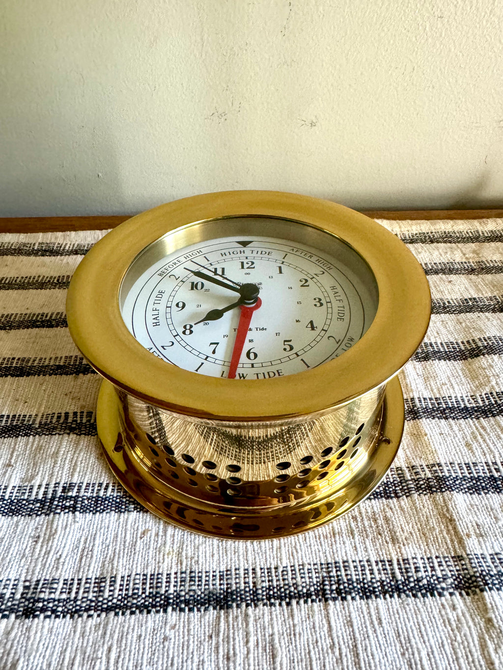 Vintage Weems and Plath Tide Clock | Weems & Plath Time and Tide Clock | Brass Nautical Tide Clock | West German Brass Round Tide Clock