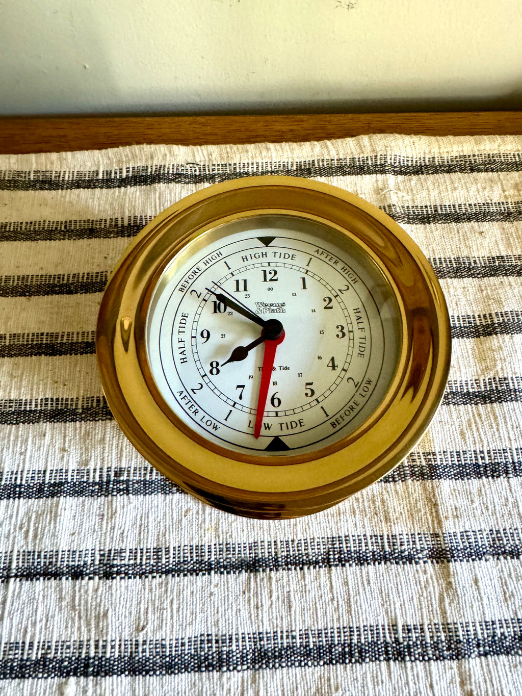 Vintage Weems and Plath Tide Clock | Weems & Plath Time and Tide Clock | Brass Nautical Tide Clock | West German Brass Round Tide Clock