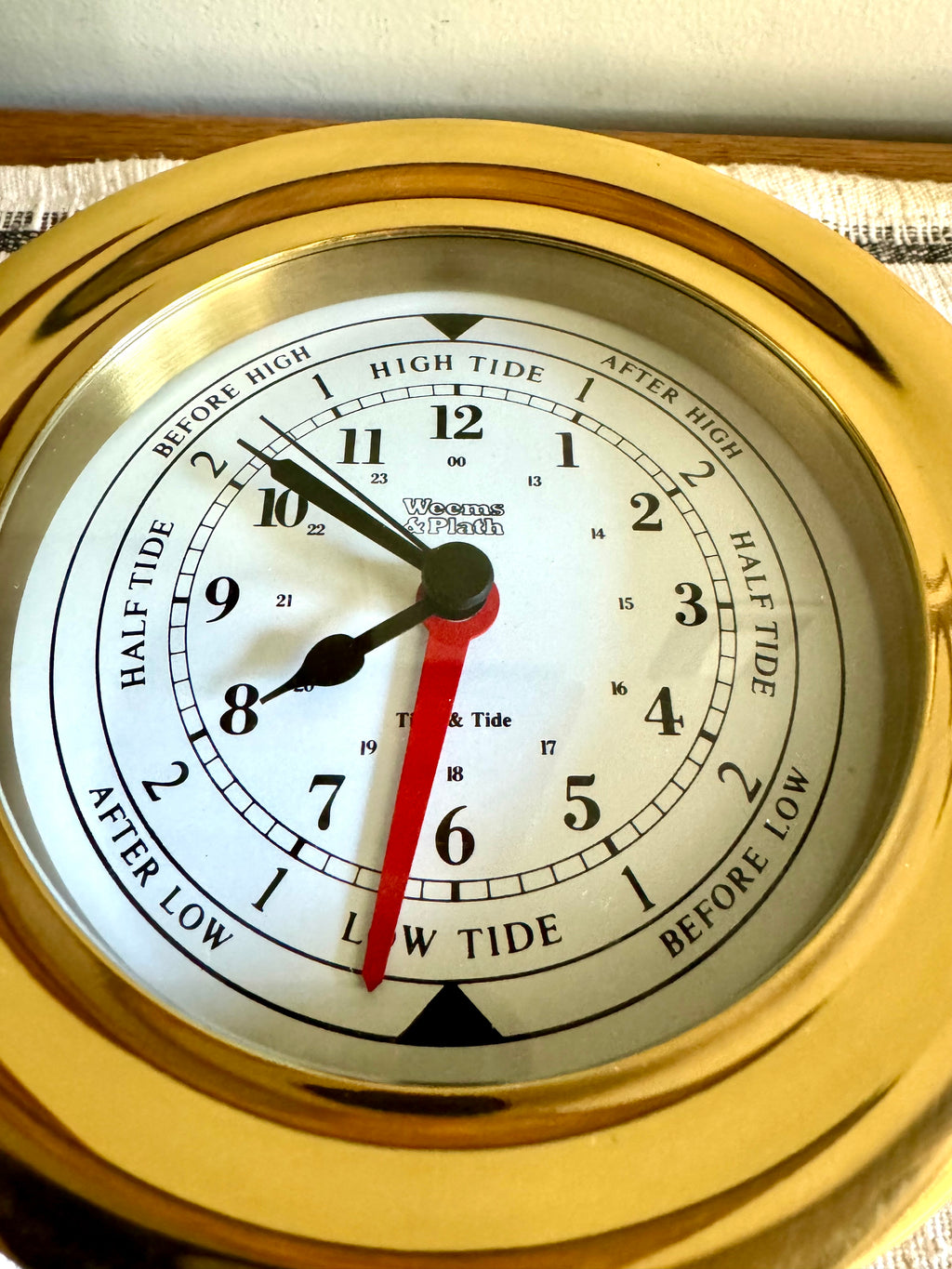 Vintage Weems and Plath Tide Clock | Weems & Plath Time and Tide Clock | Brass Nautical Tide Clock | West German Brass Round Tide Clock