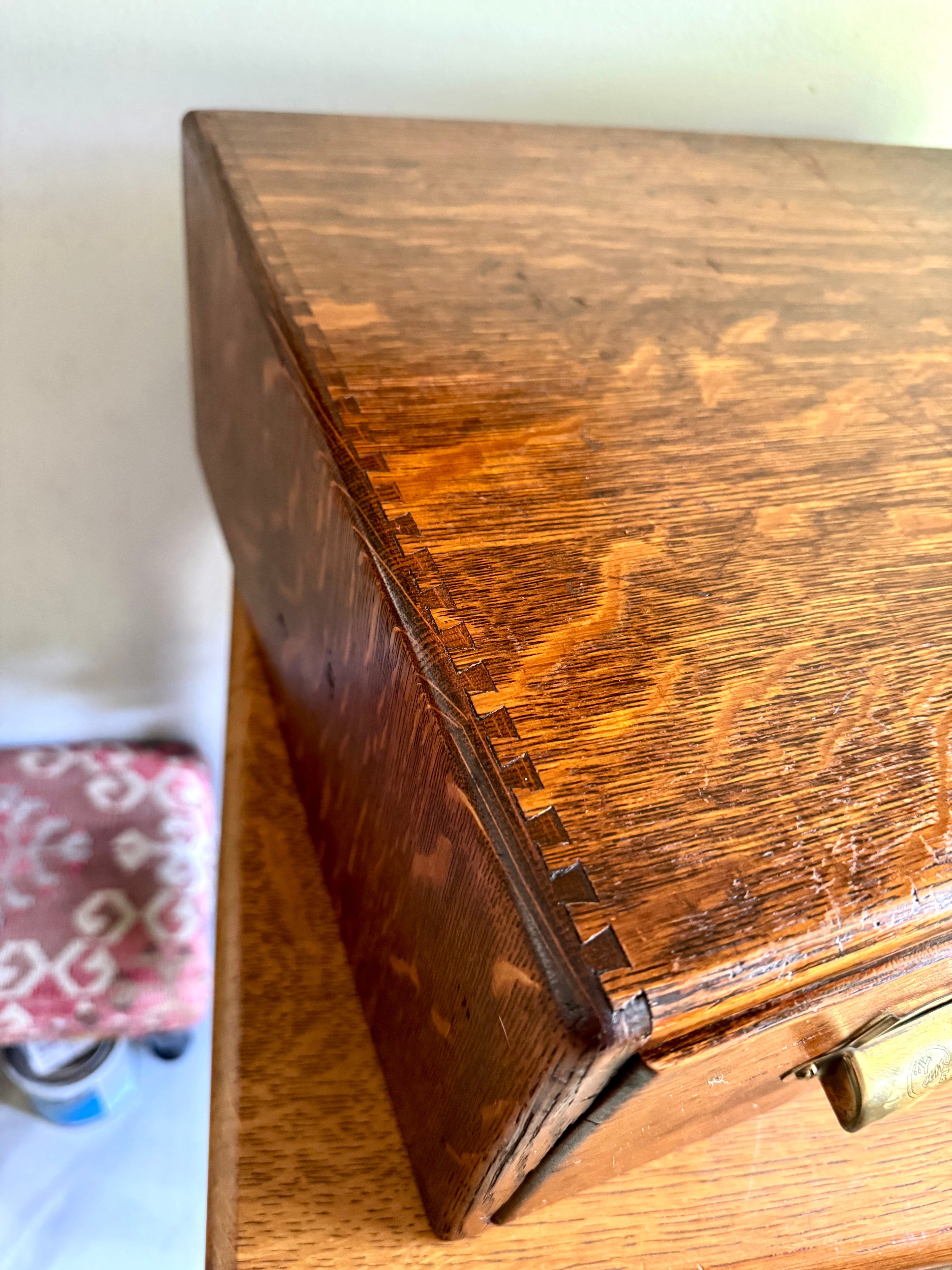 Antique Yawman & Erbe Two Drawer Tiger Oak Card Catalog ~ Dovetailed Wood Card Catalog