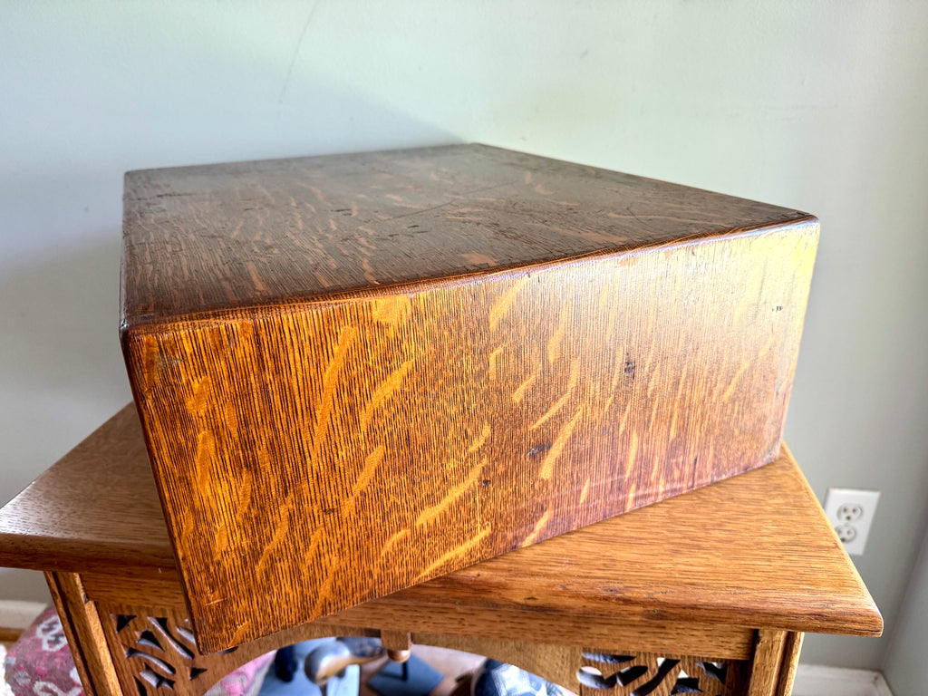 Antique Yawman & Erbe Two Drawer Tiger Oak Card Catalog ~ Dovetailed Wood Card Catalog