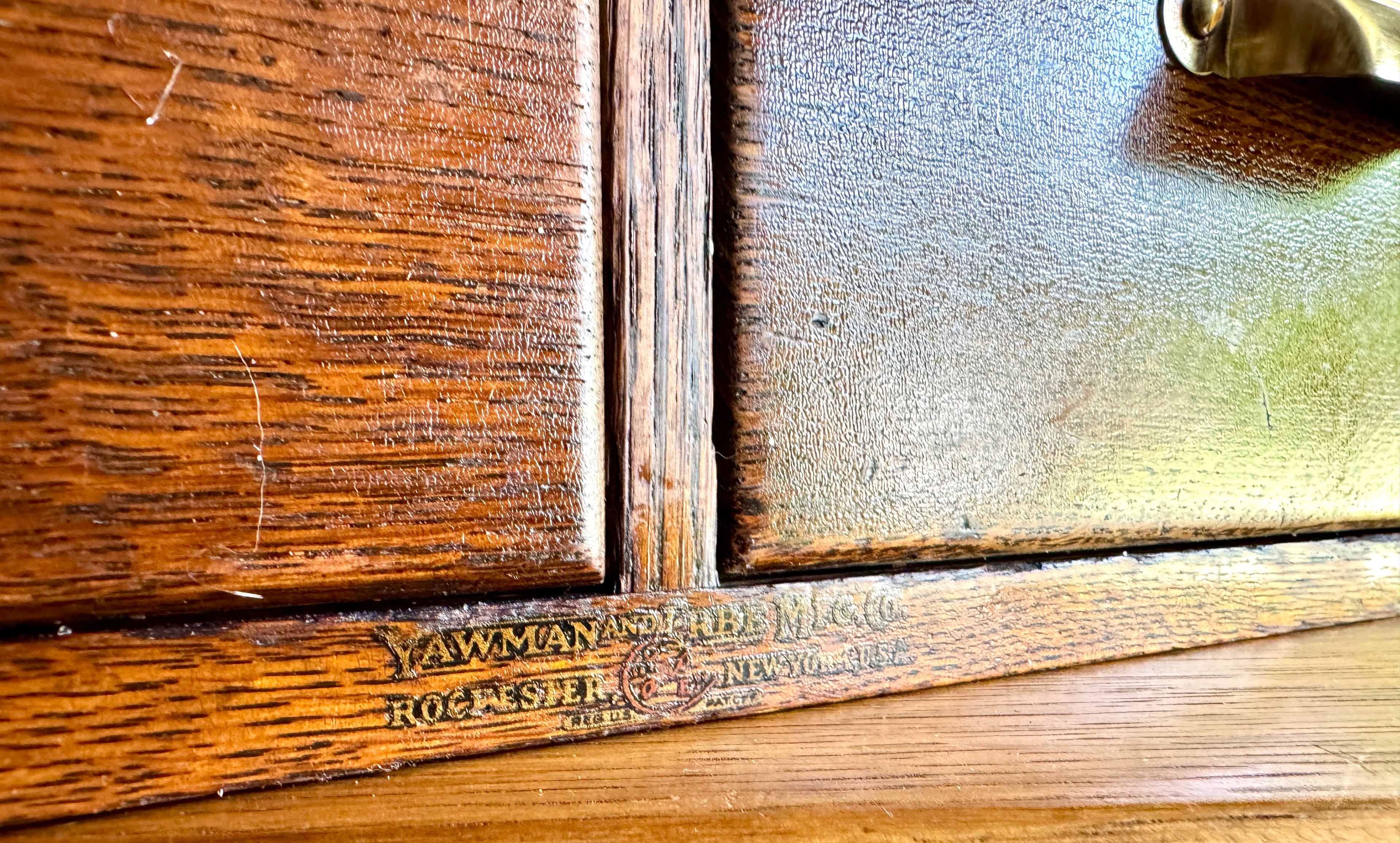 Antique Yawman & Erbe Two Drawer Tiger Oak Card Catalog ~ Dovetailed Wood Card Catalog