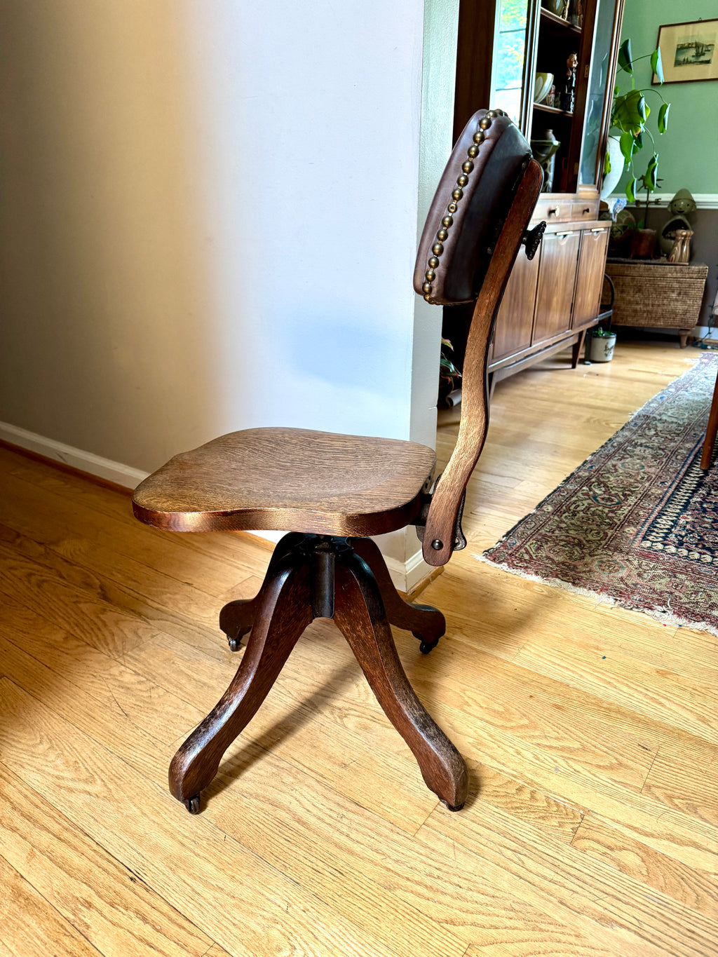 Antique Cook Quality Oak Desk Chair ~ Oak Swivel Desk Chair