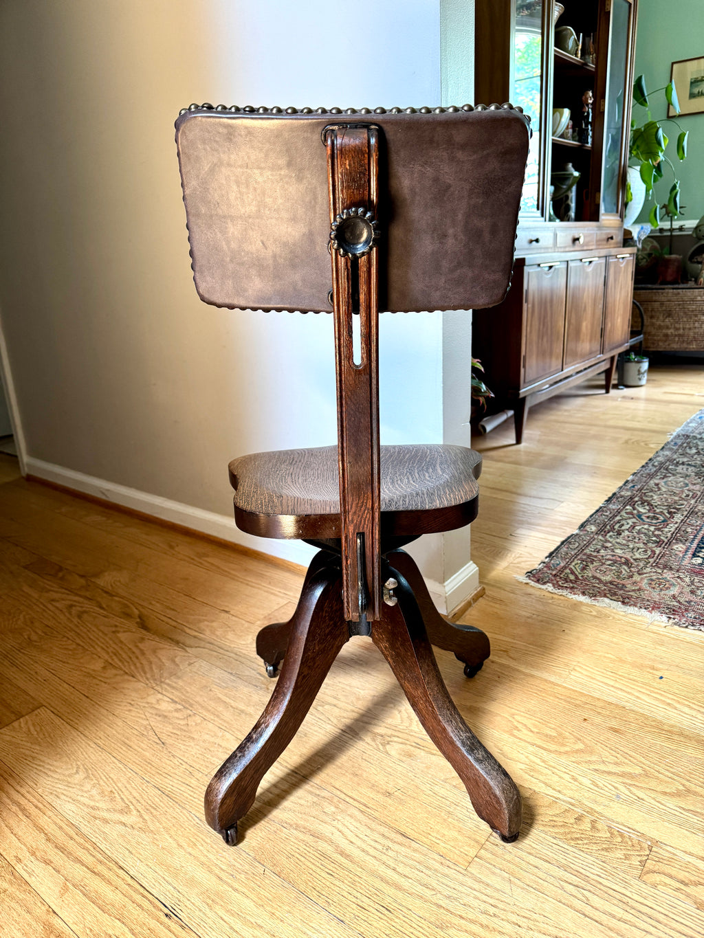 Antique Cook Quality Oak Desk Chair ~ Oak Swivel Desk Chair