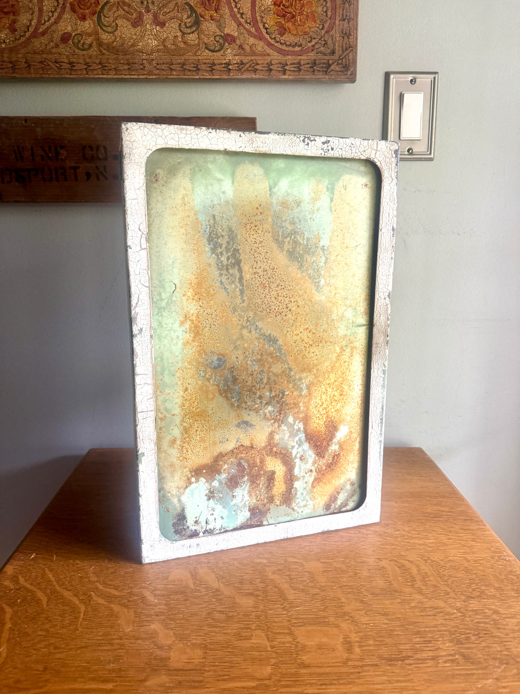 Vintage Distressed Metal Medicine Wall Cabinet ~ Small Rustic Wall Cabinet