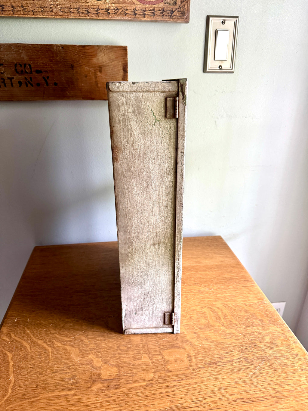 Vintage Distressed Metal Medicine Wall Cabinet ~ Small Rustic Wall Cabinet