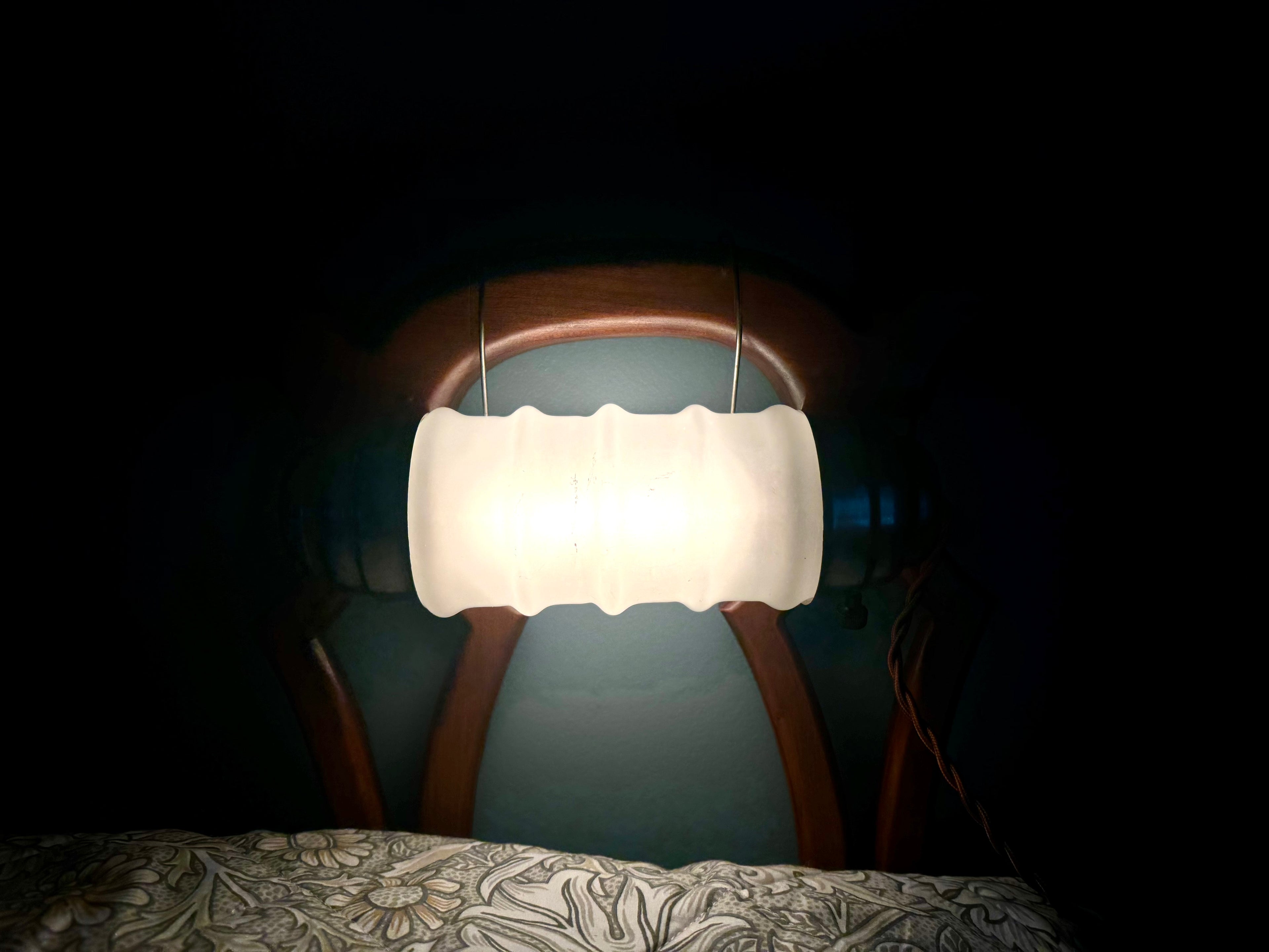 Art Deco Headboard Lamp | Aluminum and Glass Headboard Lamp | Art Deco Reading Lamp | In Bed Reading Lamp | Frosted Reading Lamp