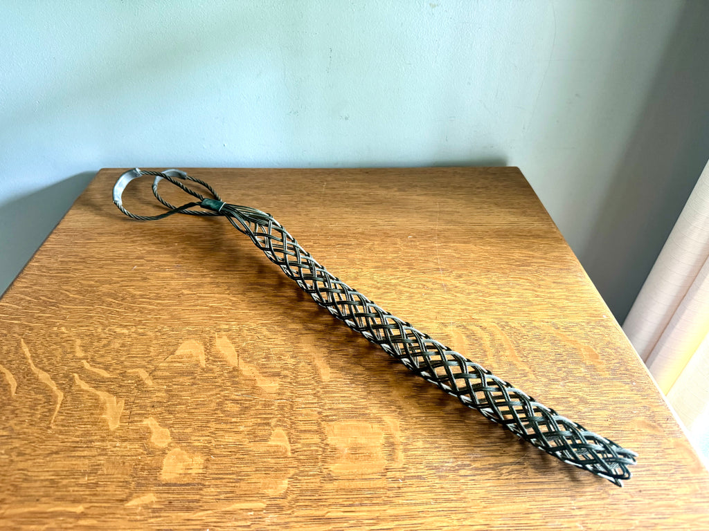 Antique Metal Kellems Pull Grip | Hubbell Kellems 1 1/4" Cable Grip | Pulling Grip | Mesh Pull Grip