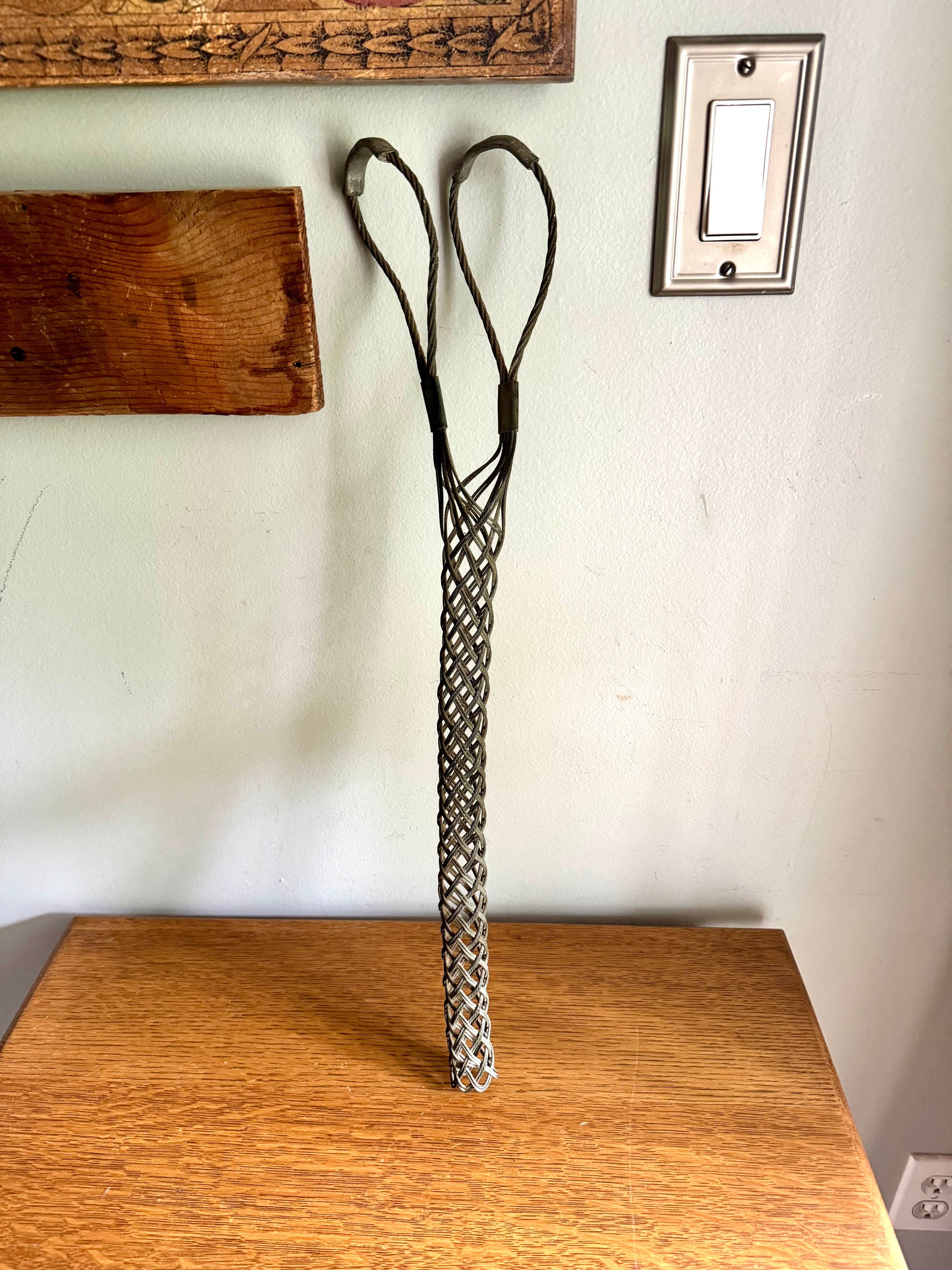 Antique Metal Kellems Pull Grip | Hubbell Kellems 1 1/4" Cable Grip | Pulling Grip | Mesh Pull Grip