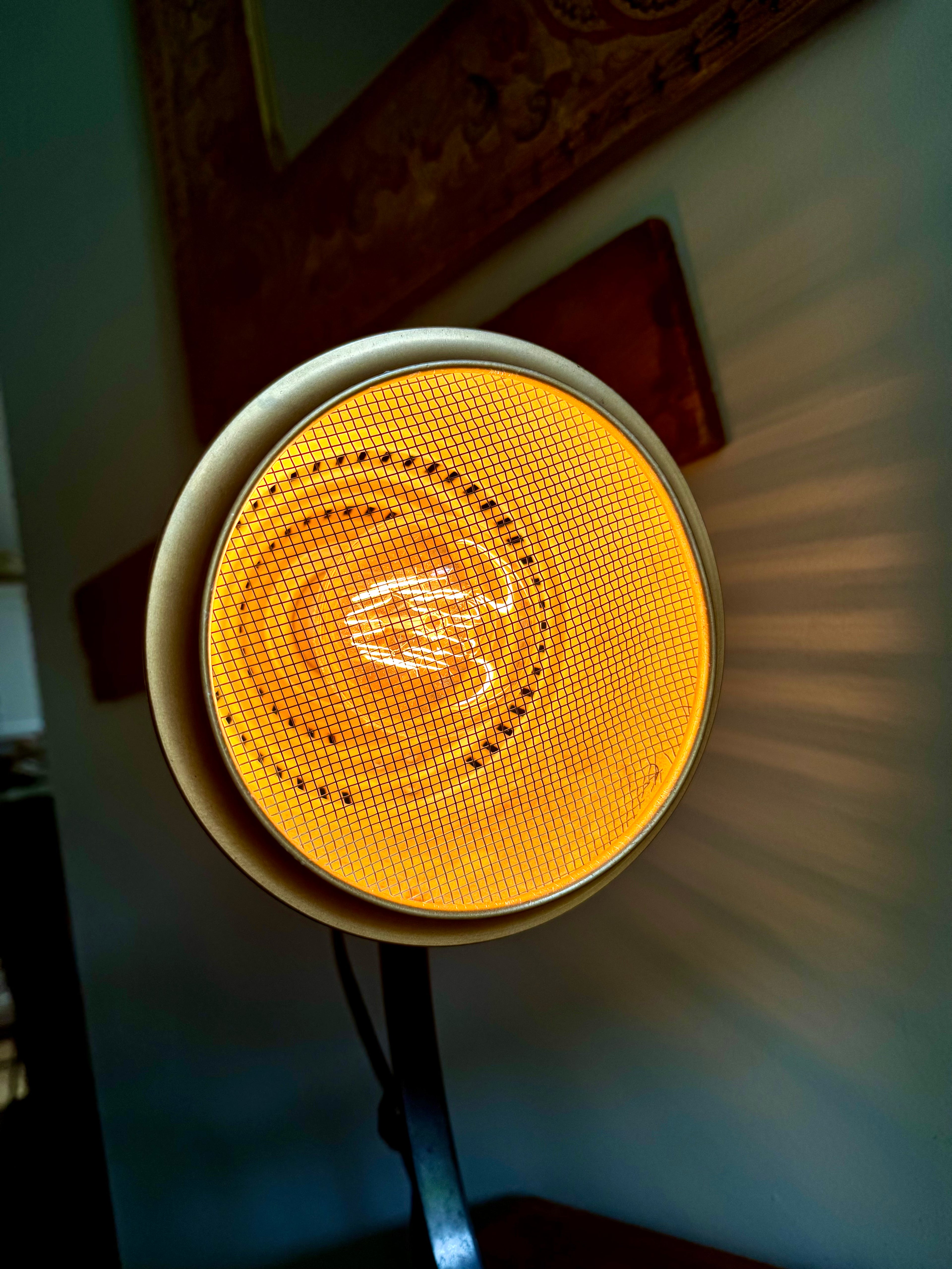 General Electric Table Lamp | General Electric Infrared Lamp | Bakelite Base Coned Shade Desk Lamp | Adjustable Drafting Lamp