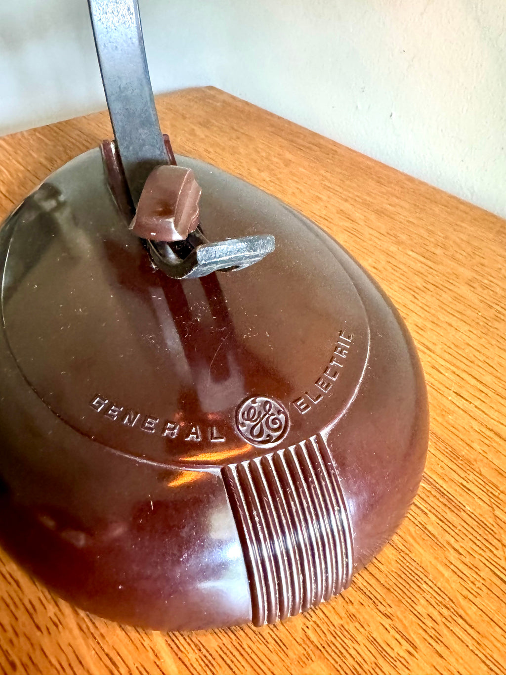 General Electric Table Lamp | General Electric Infrared Lamp | Bakelite Base Coned Shade Desk Lamp | Adjustable Drafting Lamp