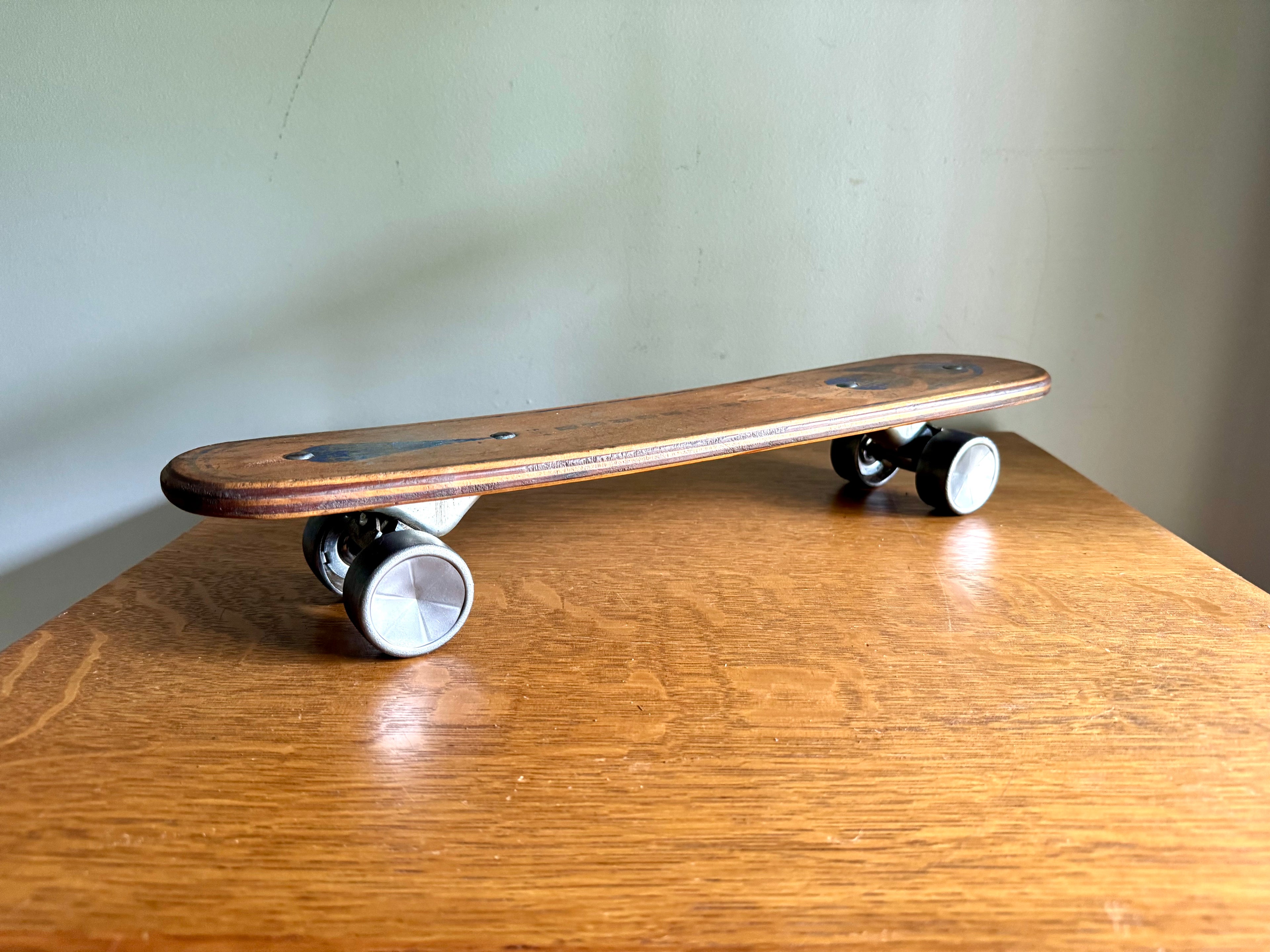 Vintage Zipees Coffin Shaped Wooden Skateboard | Zipees Sidewalk Surfboard | Wood Skateboard With Metal Wheels | Vintage Wood Skateboard