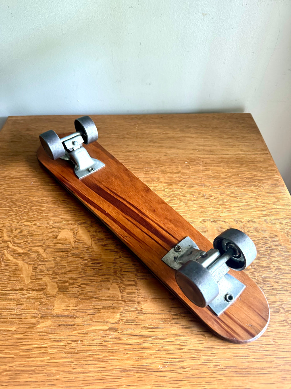 Vintage Zipees Coffin Shaped Wooden Skateboard | Zipees Sidewalk Surfboard | Wood Skateboard With Metal Wheels | Vintage Wood Skateboard