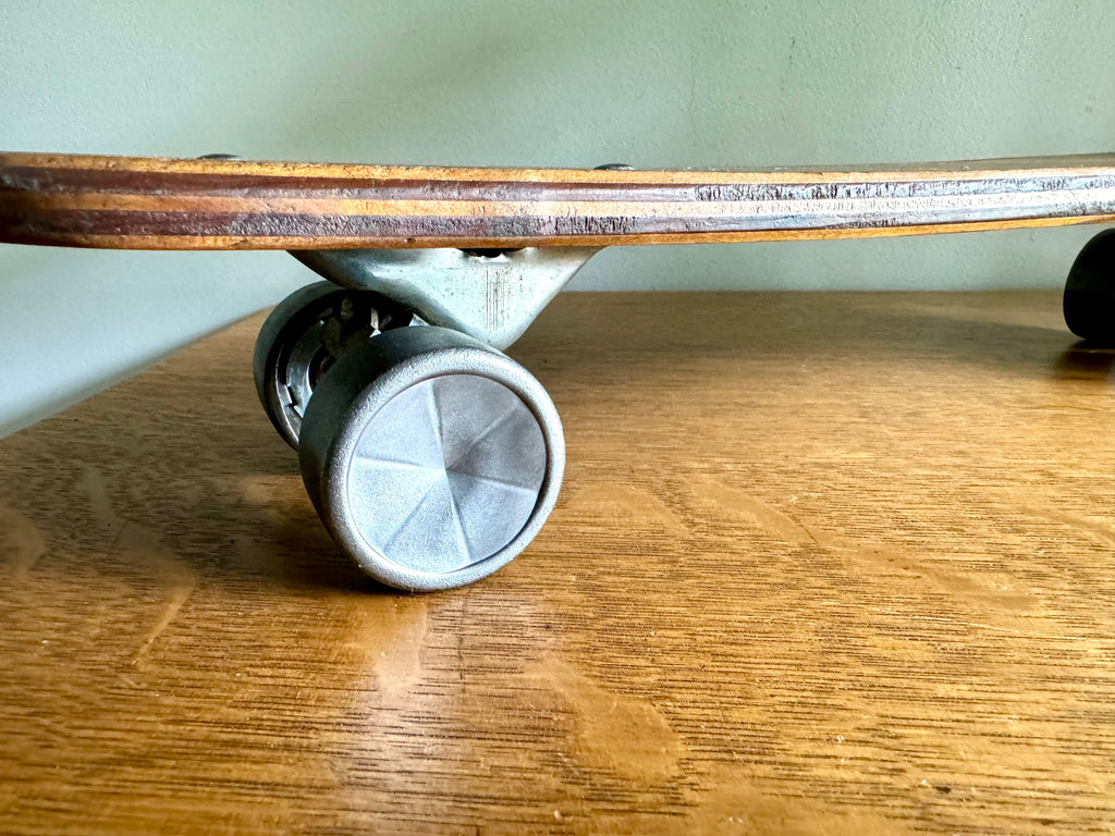 Vintage Zipees Coffin Shaped Wooden Skateboard | Zipees Sidewalk Surfboard | Wood Skateboard With Metal Wheels | Vintage Wood Skateboard