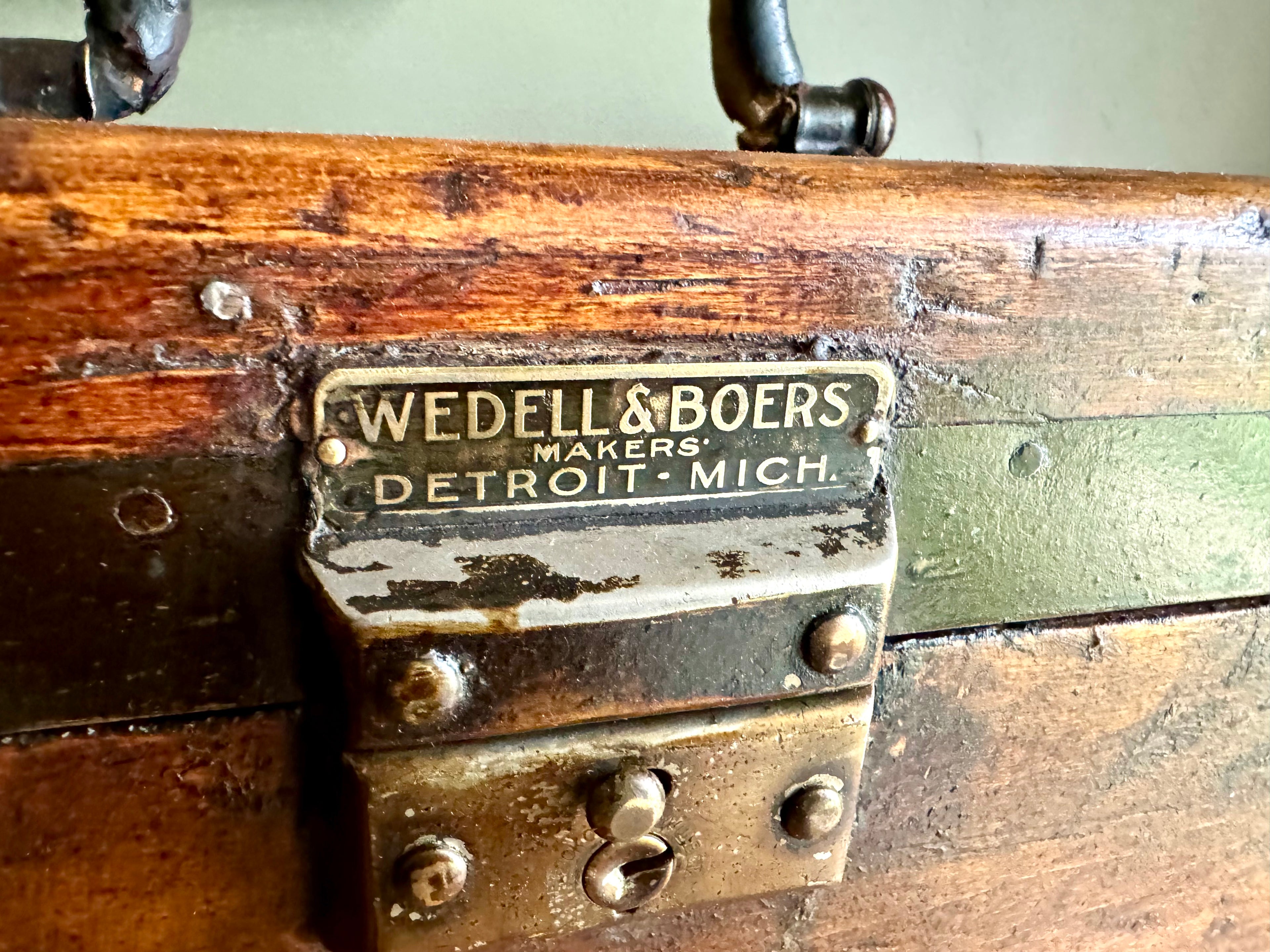 Wedell & Boers Machinist Tool Chest | Antique Wooden Tool Chest | Oak Journeyman Chest | 7 Drawer Wood Toolbox | Wood Toolbox