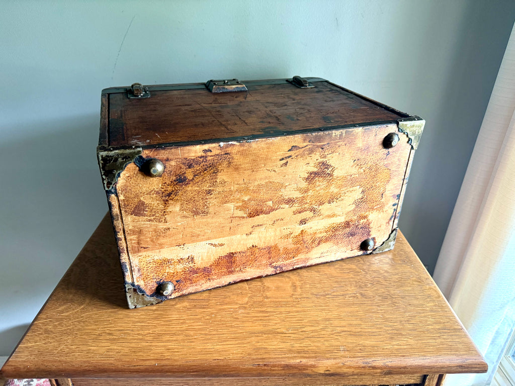 Wedell & Boers Machinist Tool Chest | Antique Wooden Tool Chest | Oak Journeyman Chest | 7 Drawer Wood Toolbox | Wood Toolbox